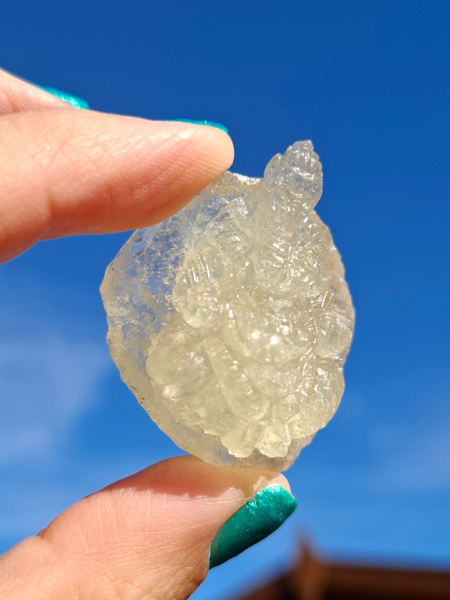 Libyan Desert Glass GANESHA carving, 20.76g, Tektite (Ref: Ganesha4)