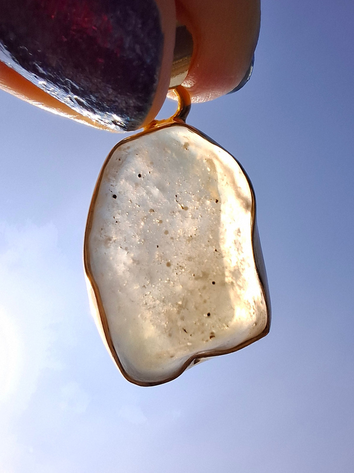 Libyan Desert Glass Pendant, 14K GOLD Plated, Tektite (Ref: LP123)