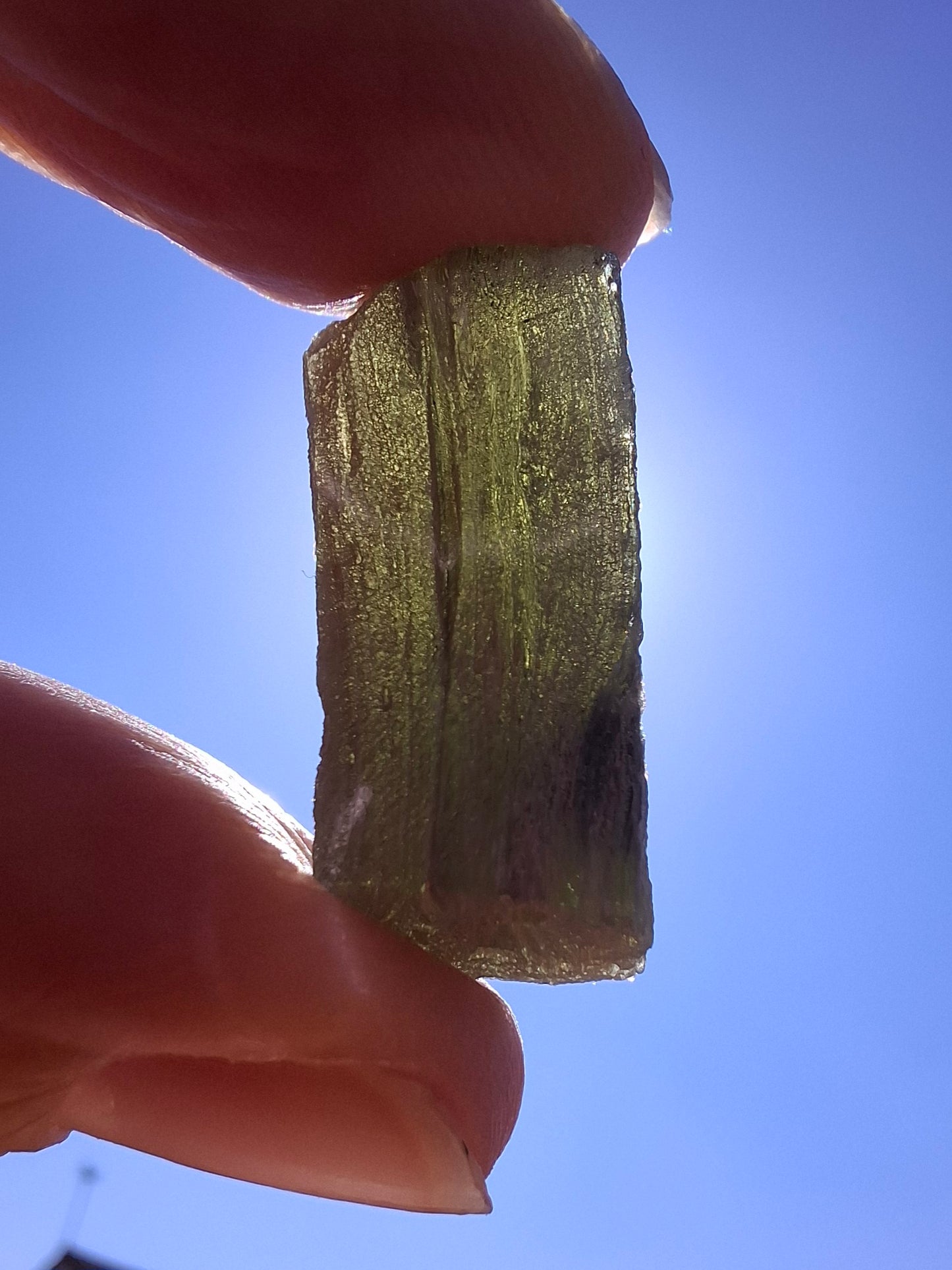 Moldavite Piece, SNOWFLAKE, FROSTED, BARTOCHOV, 4.36g, Tektite (Ref: 1371)