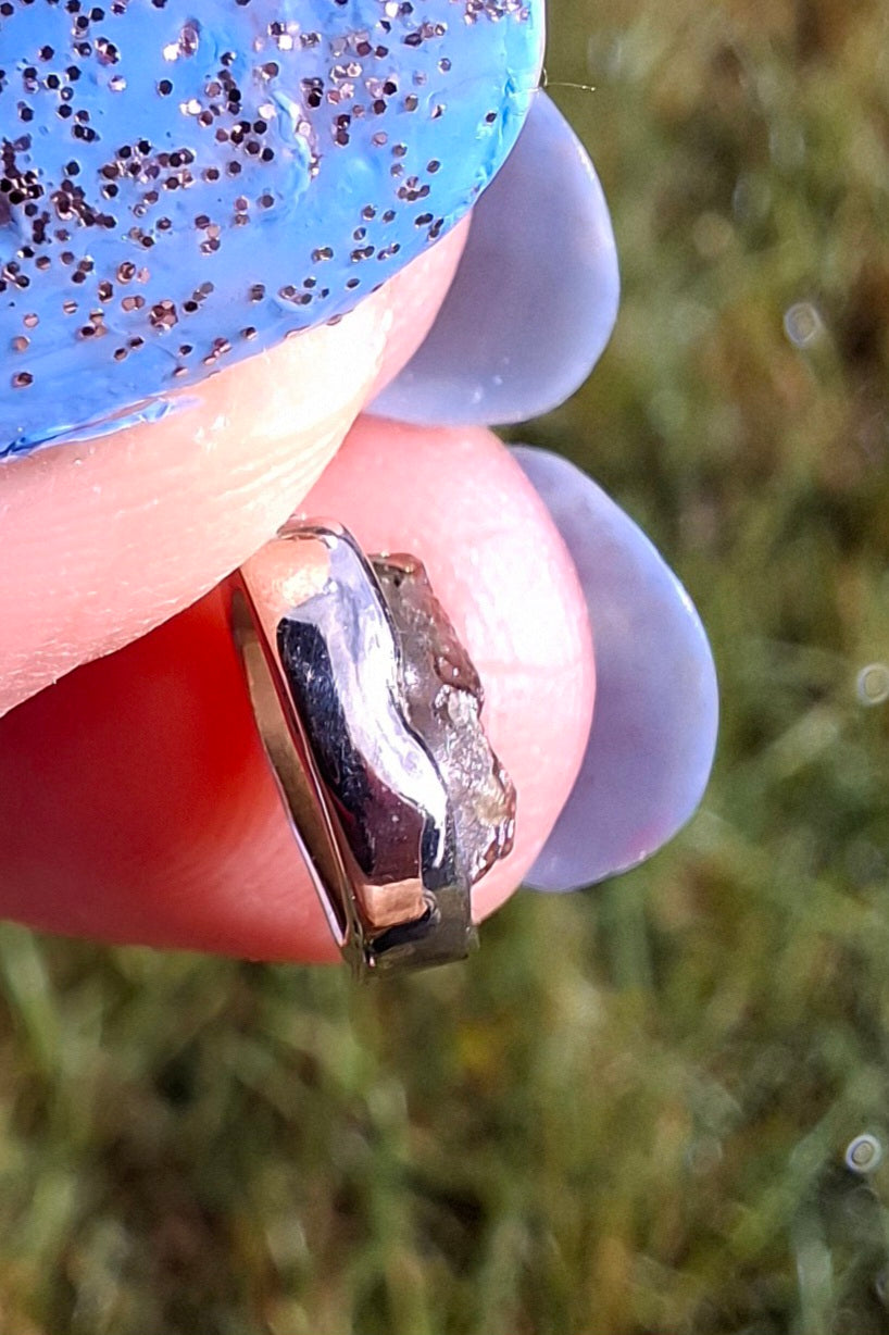 Moldavite Pendant, 925 Silver, Tektite (Ref: P39)