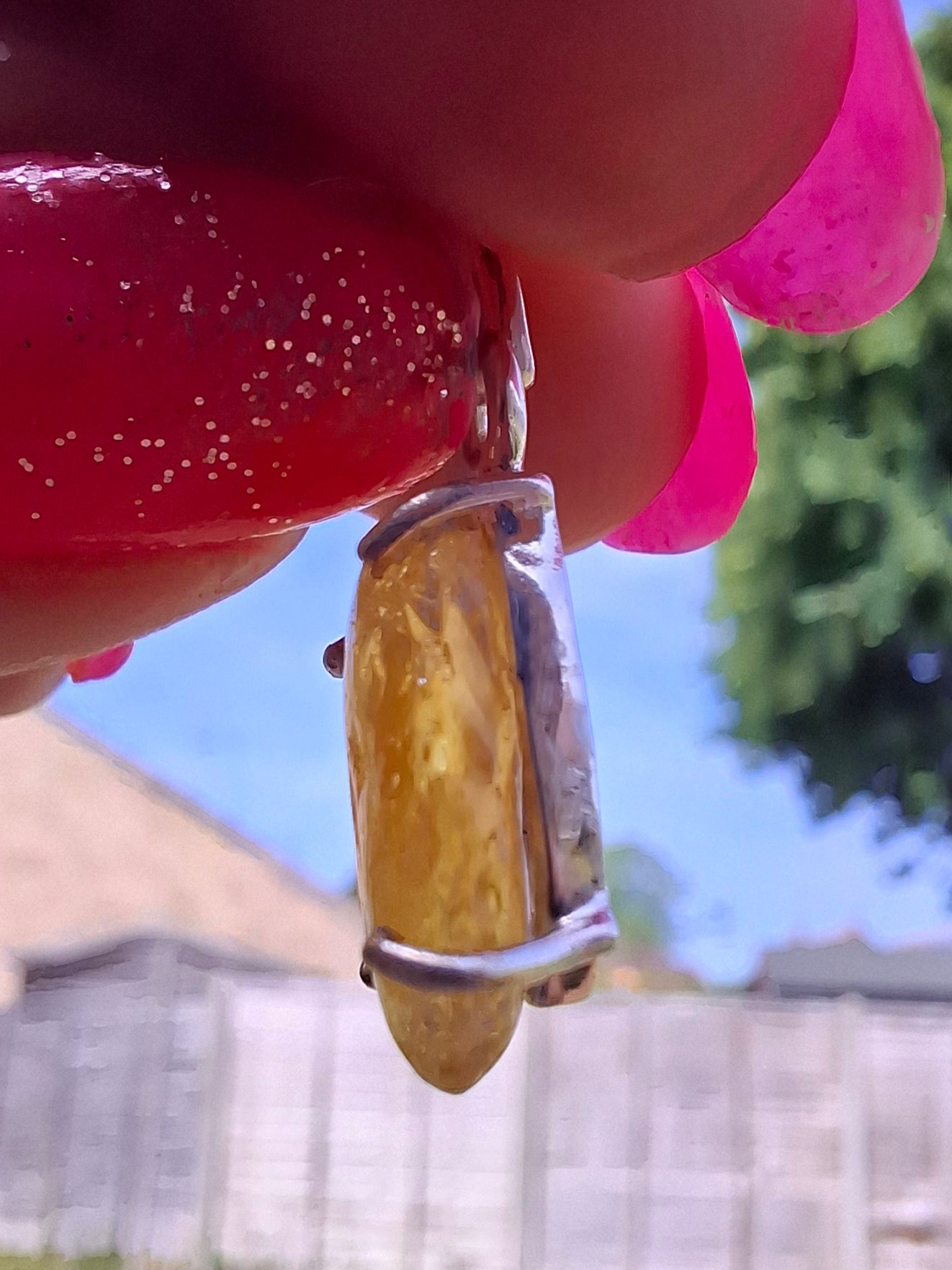 Baltic Amber Pendant, 925 Silver, Fossil (Ref: AP23)