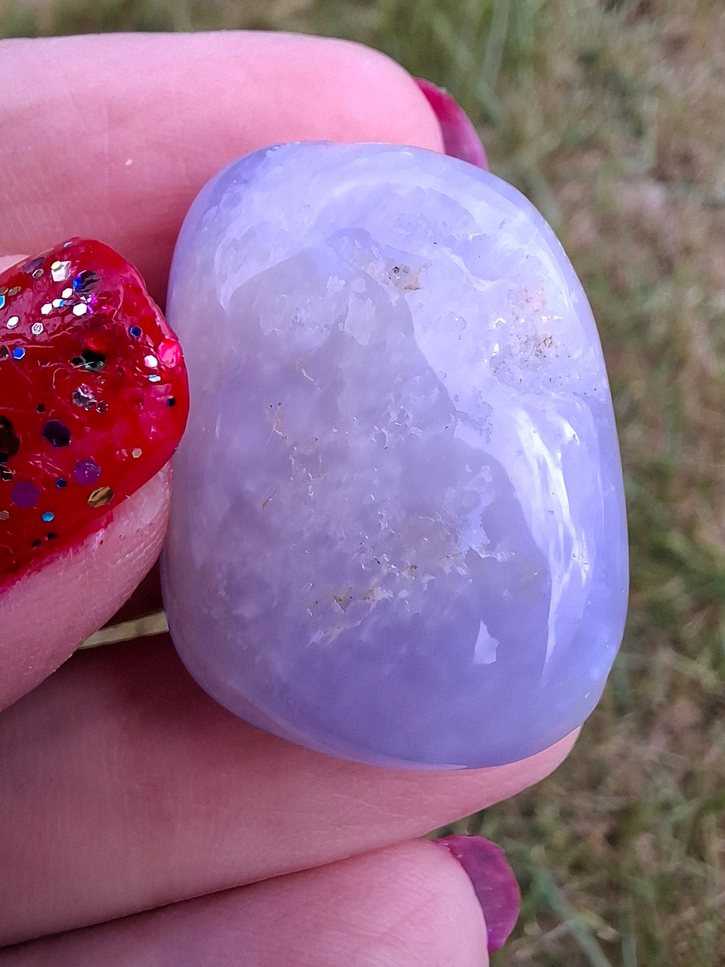 Blue Lace Agate, Tumble Stone, Crystal (Ref: T137)