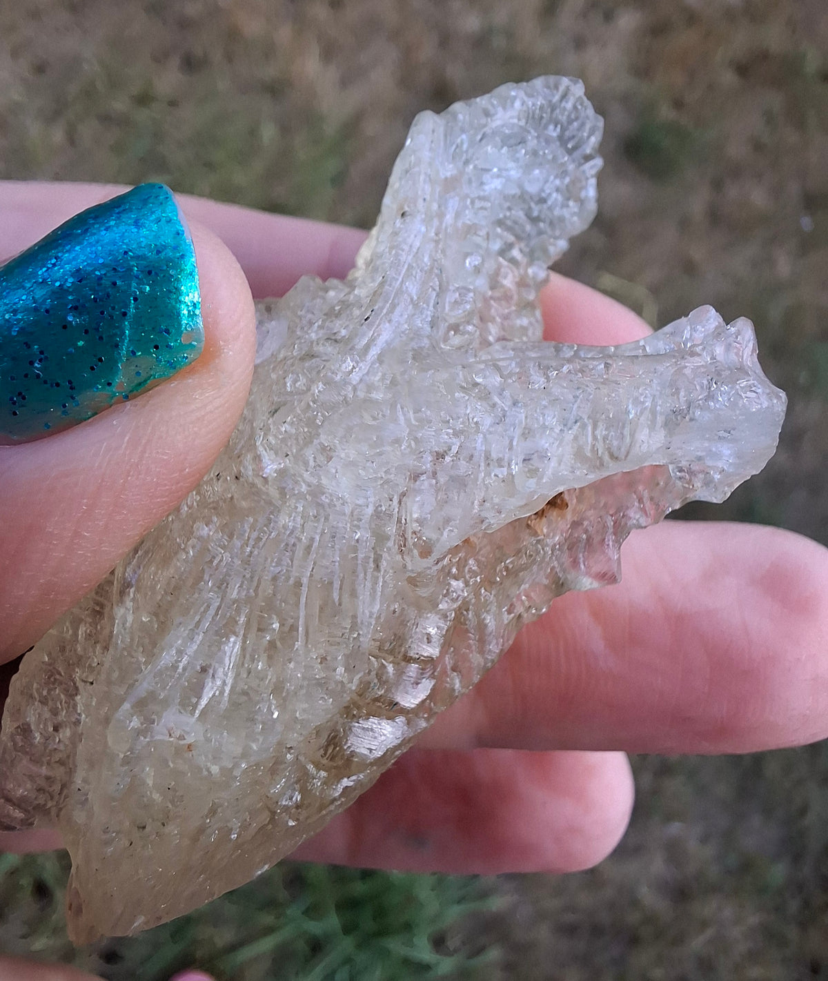 Libyan Desert Glass DRAGON HEAD carving, 22.42g, Tektite (Ref: Dragon 2)