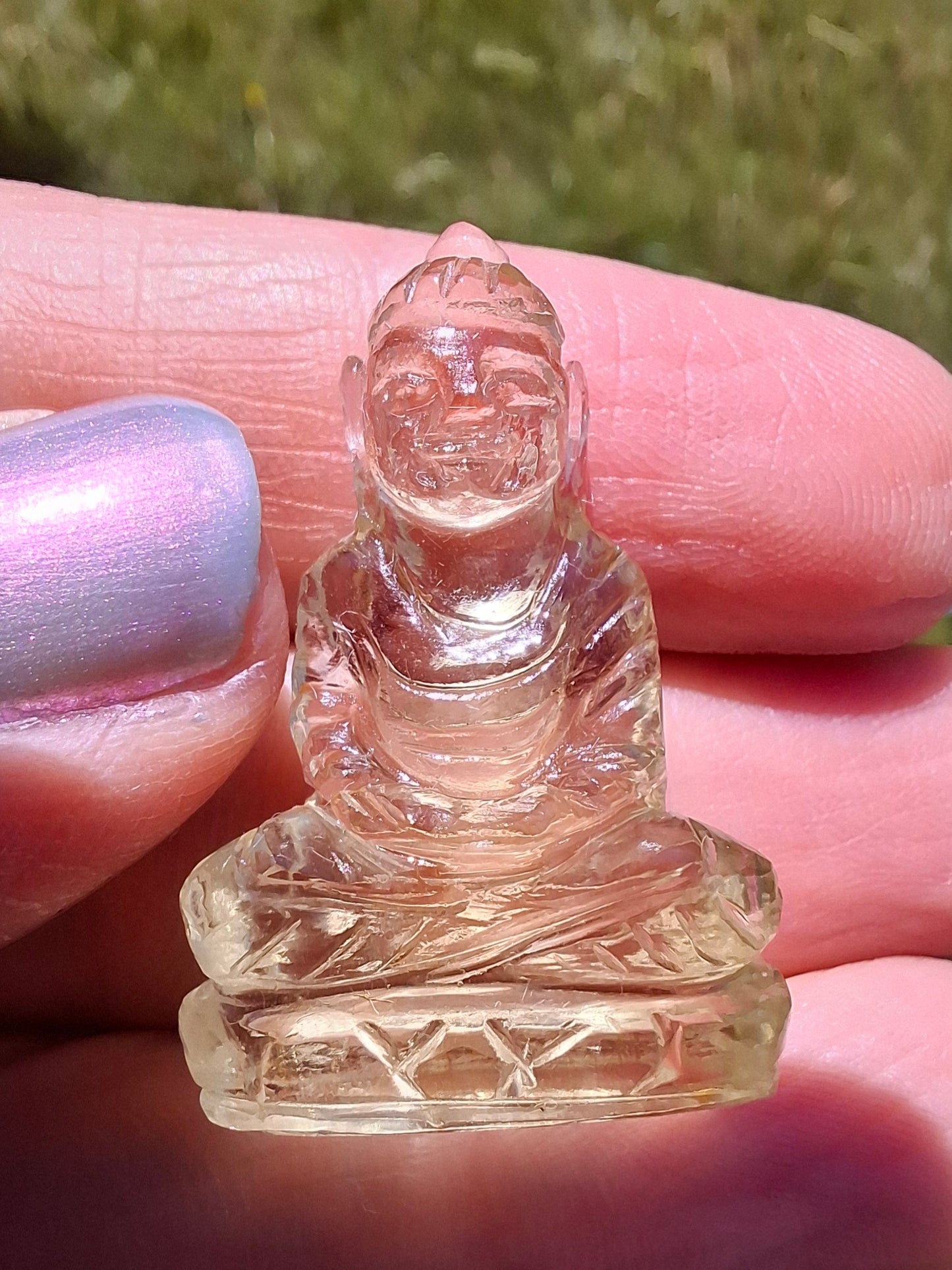 Libyan desert glass BUDDHA Carving, 4.81g, Tektite (LDG B4)