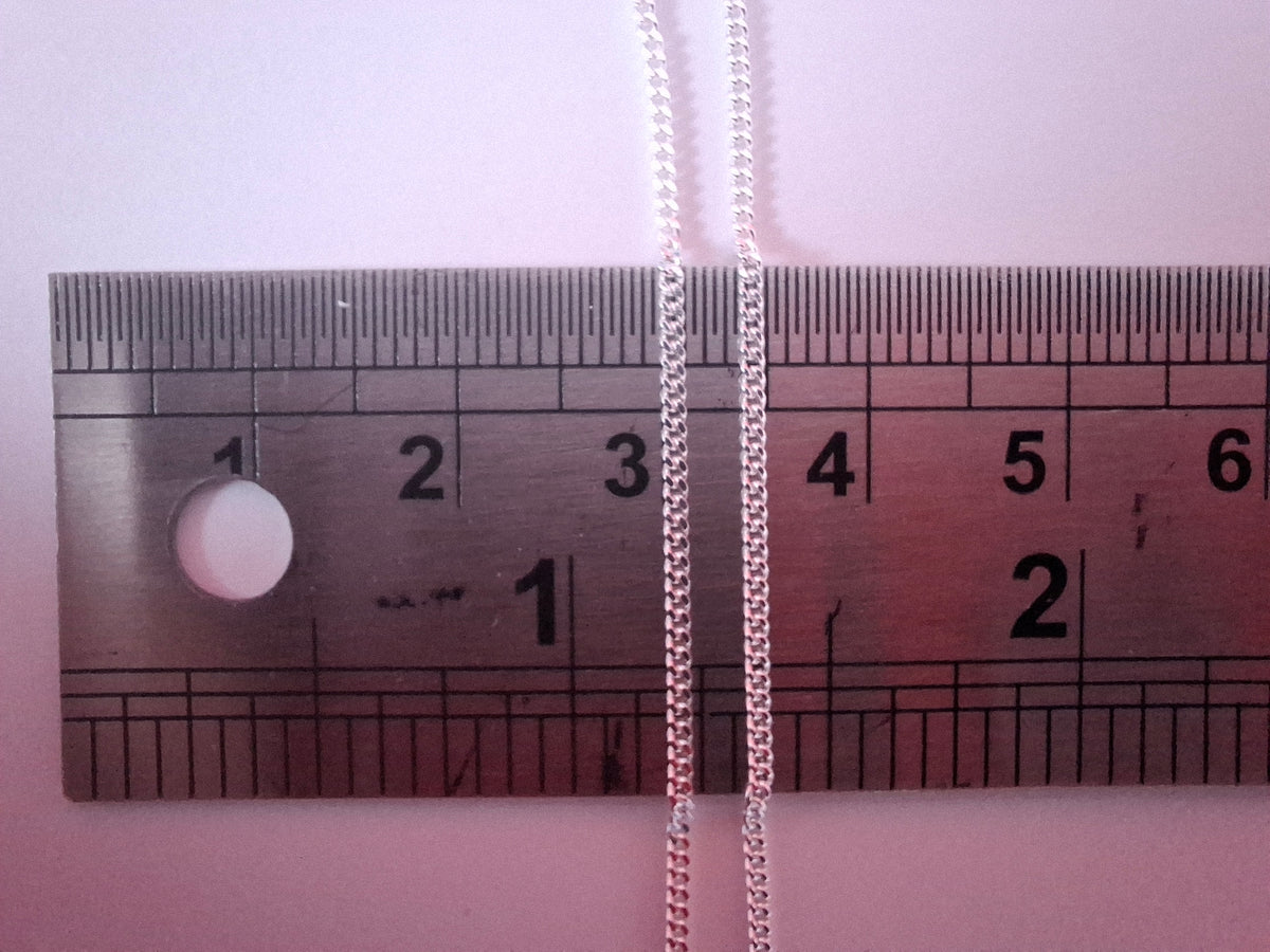Curb Diamond cut, 1.2mm, 18 inch, 925 Silver CHAIN (Ref: chain-5)