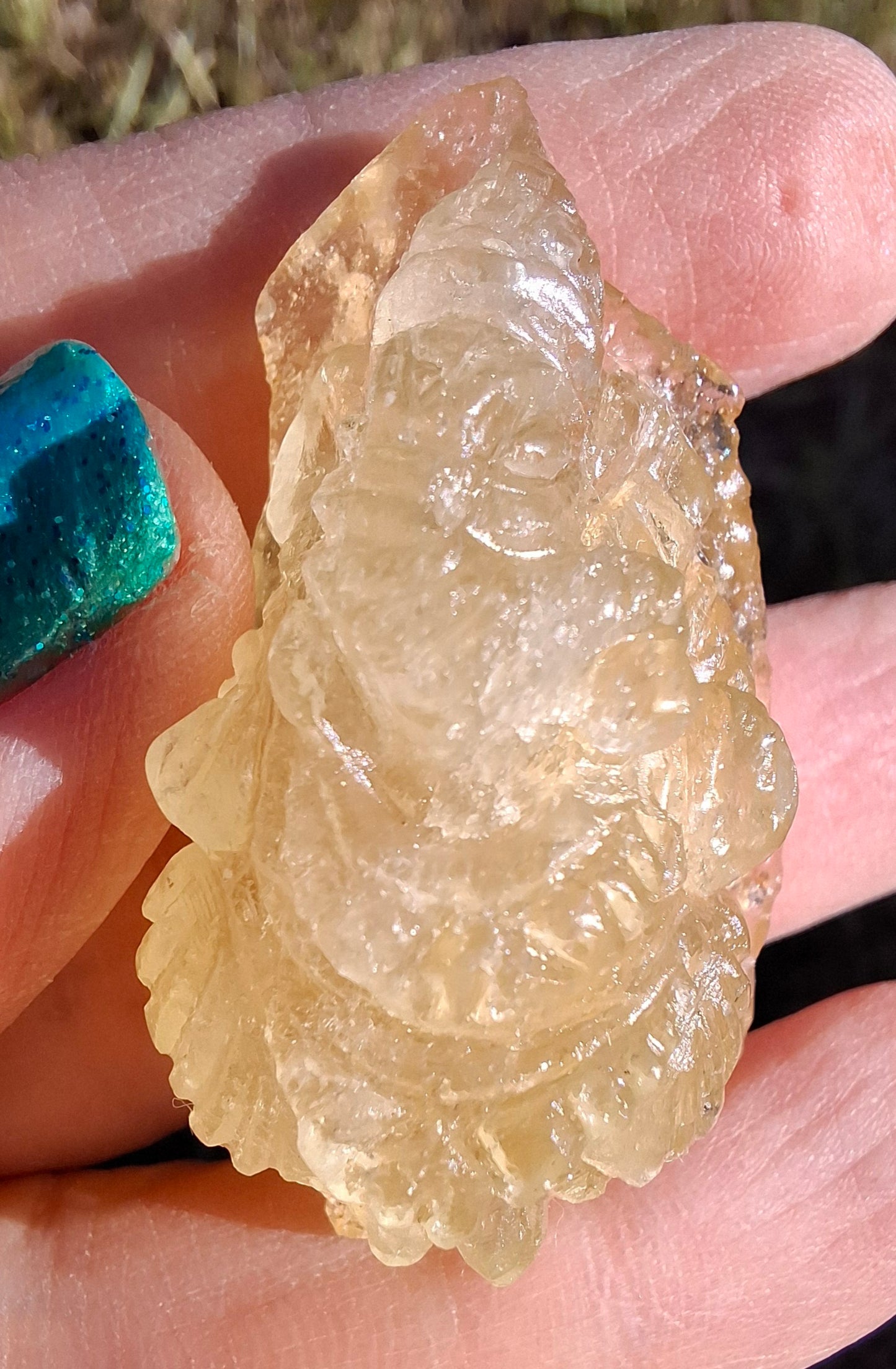 Libyan Desert Glass GANESHA carving, 18.39g, Tektite (Ref: Ganesha3)