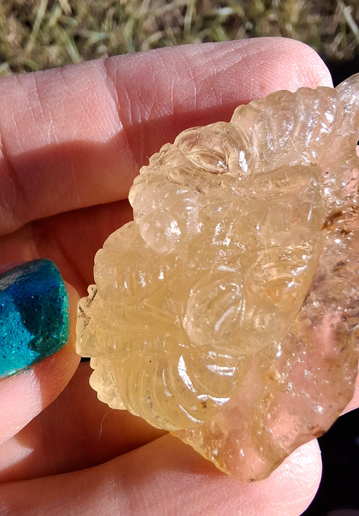 Libyan Desert Glass GANESHA carving, 18.39g, Tektite (Ref: Ganesha3)
