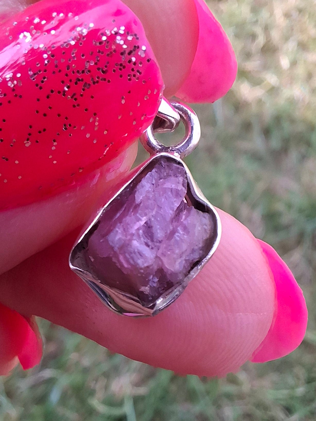 Pink Tourmaline Pendant, 925 Silver, Crystal (Ref: PT73)