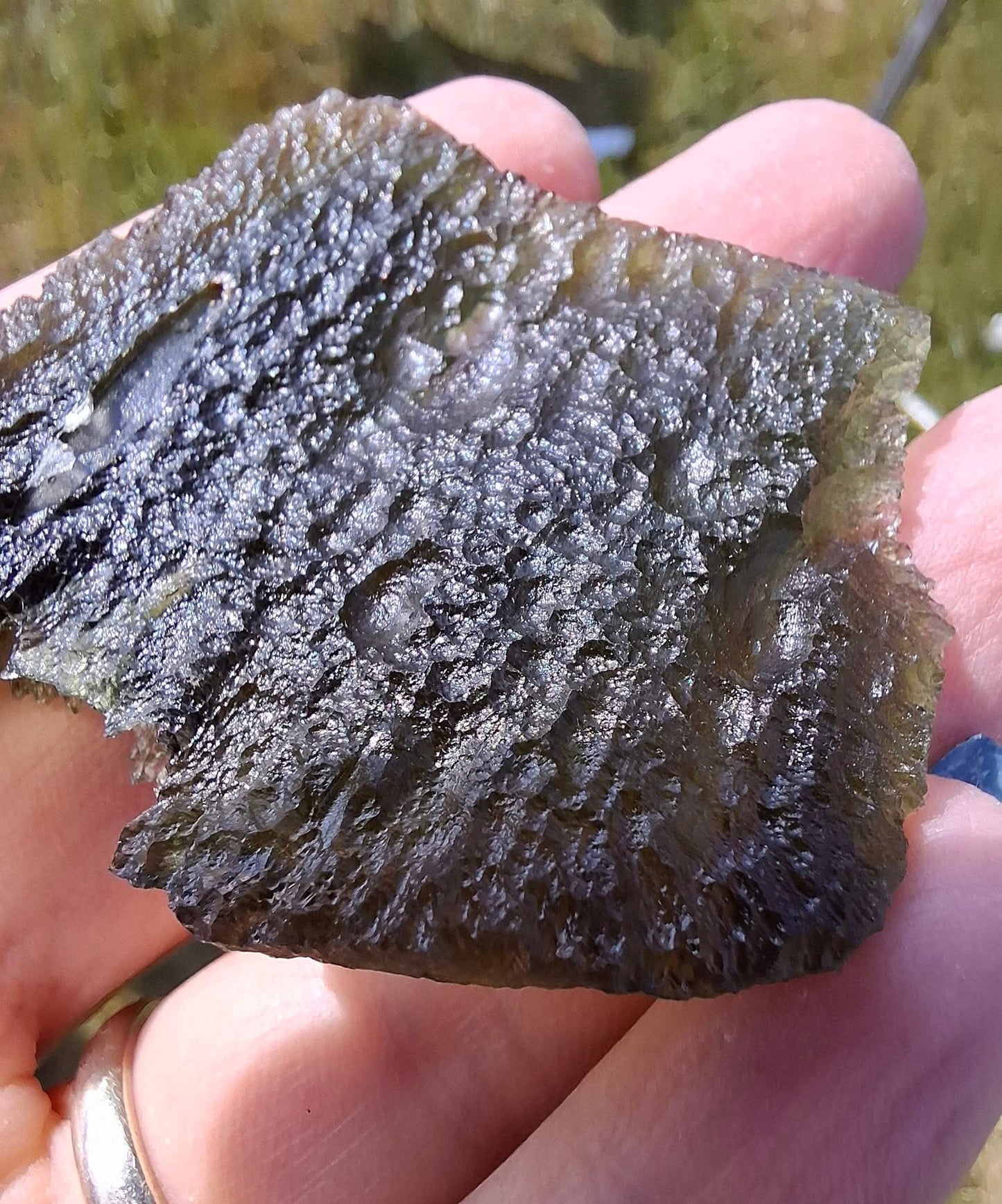 Moldavite Piece, ANGEL CHIME, CHLUM MAROUSKOVO POLE, 23.61g, Tektite (Ref: 1165)