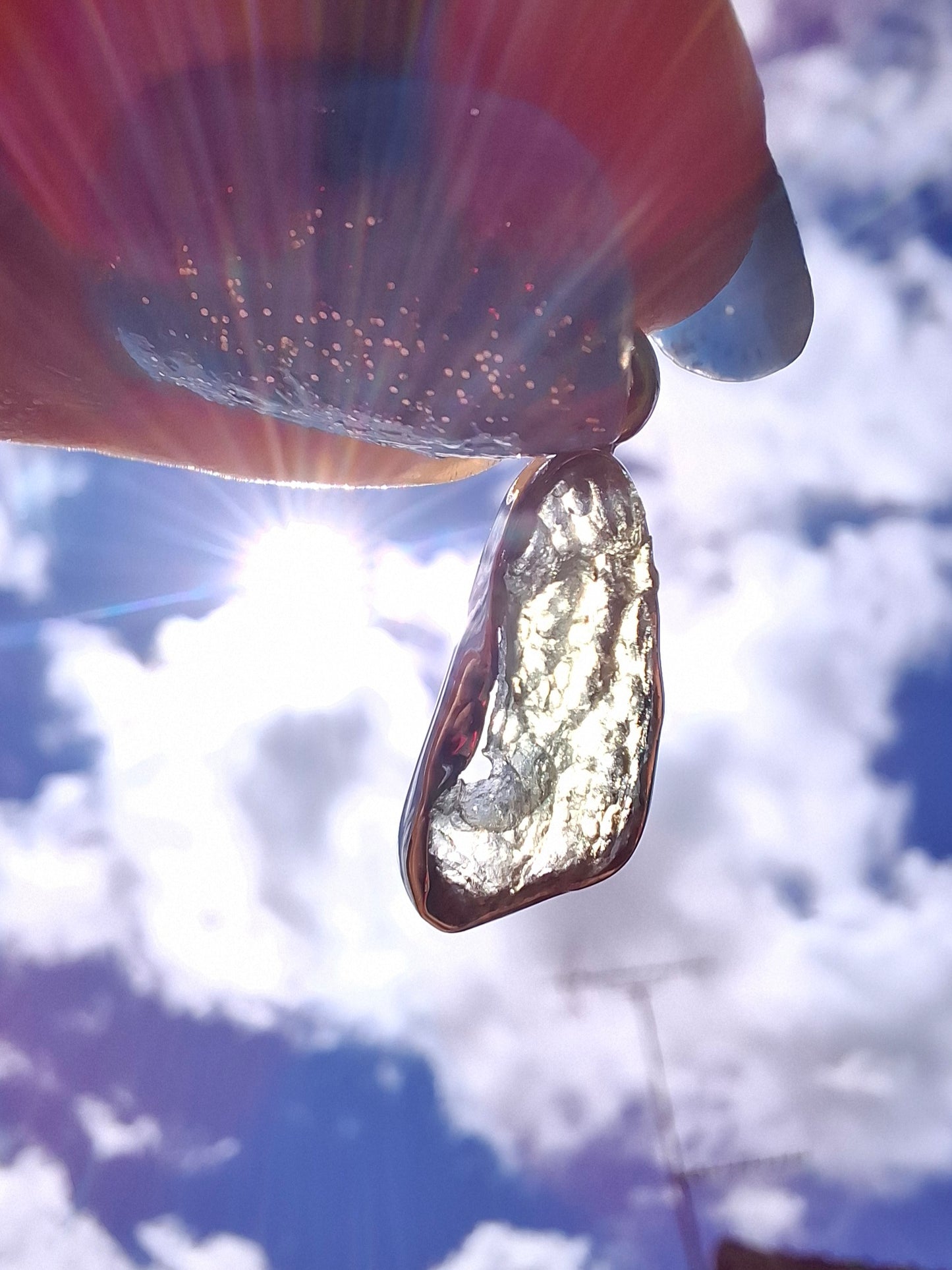 Moldavite Pendant, 925 Silver, Tektite (Ref: P94)