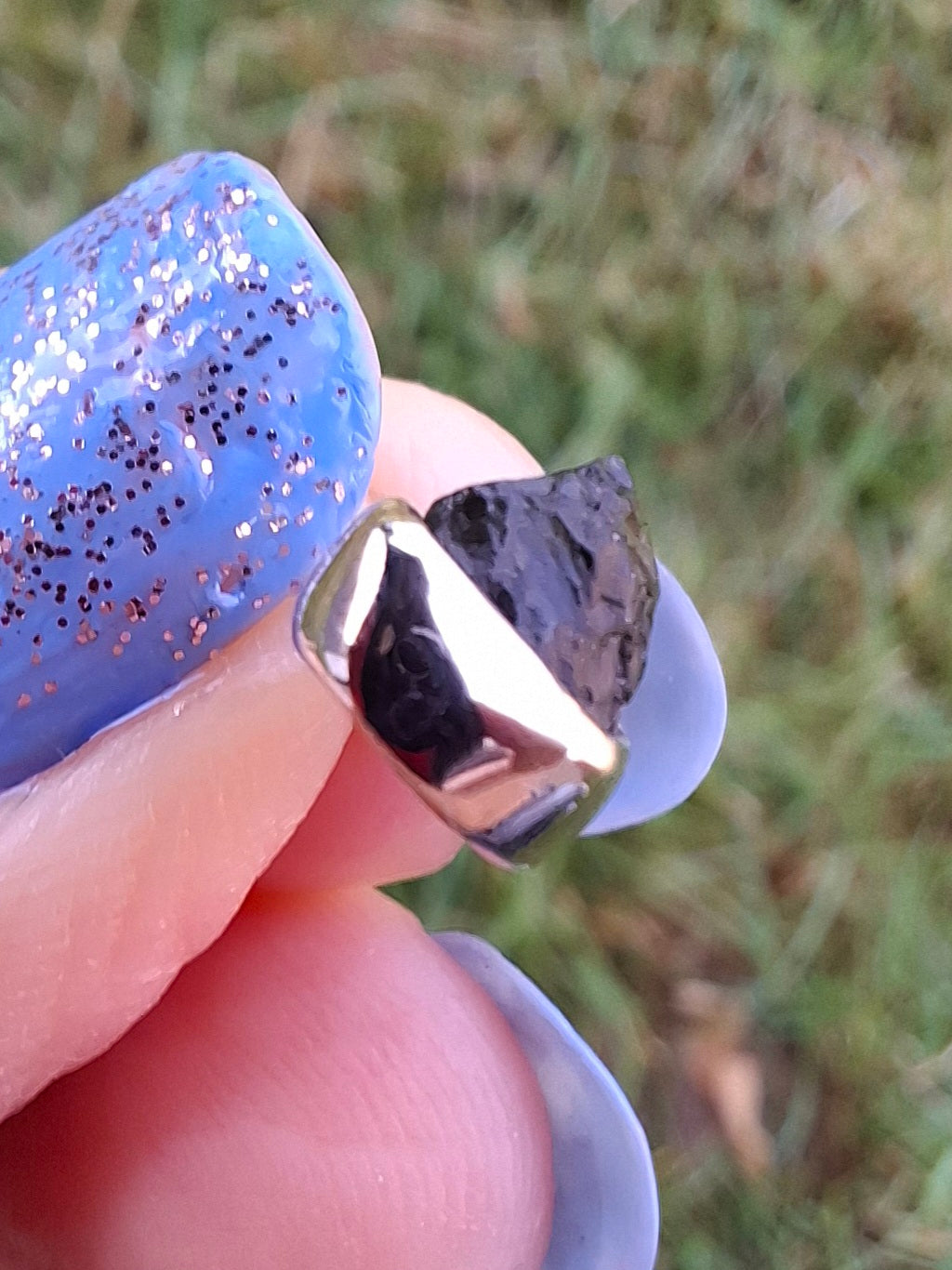 Moldavite Pendant, 925 Silver, Tektite (Ref: P51)