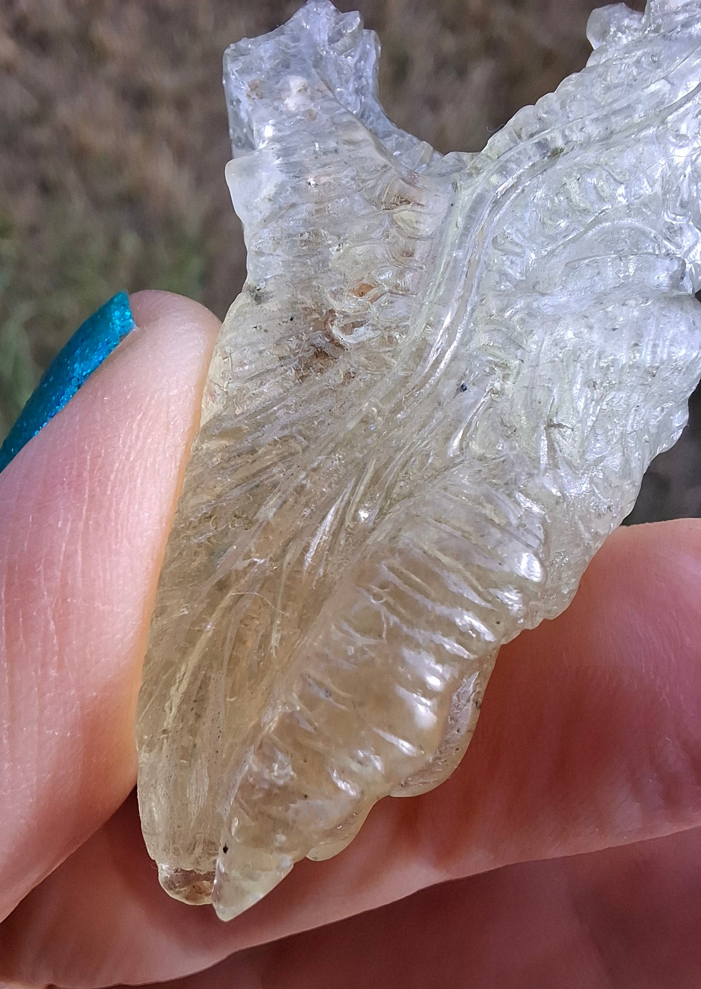 Libyan Desert Glass DRAGON HEAD carving, 22.42g, Tektite (Ref: Dragon 2)