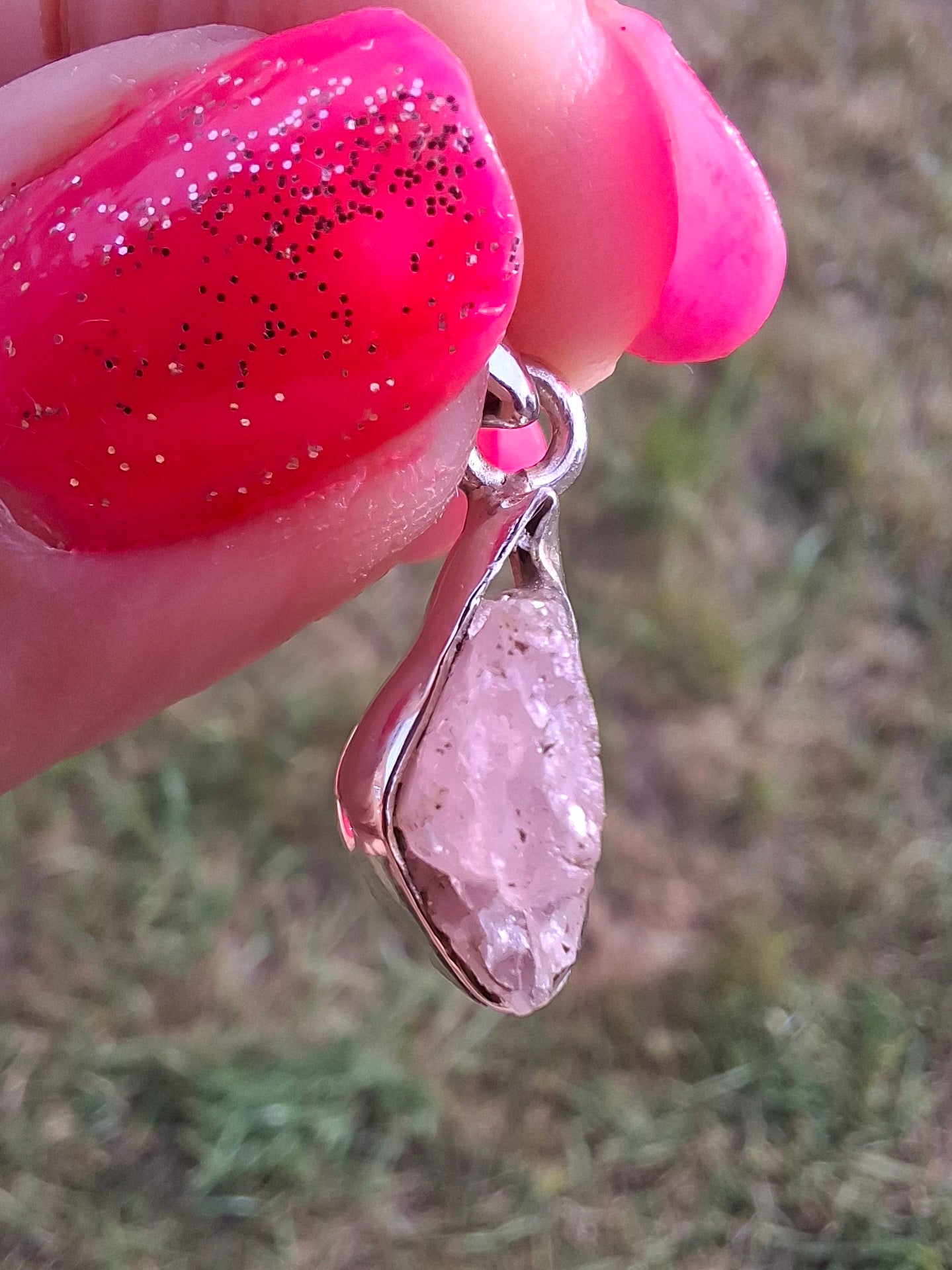 Pink Tourmaline Pendant, 925 Silver, Crystal (Ref: PT80)