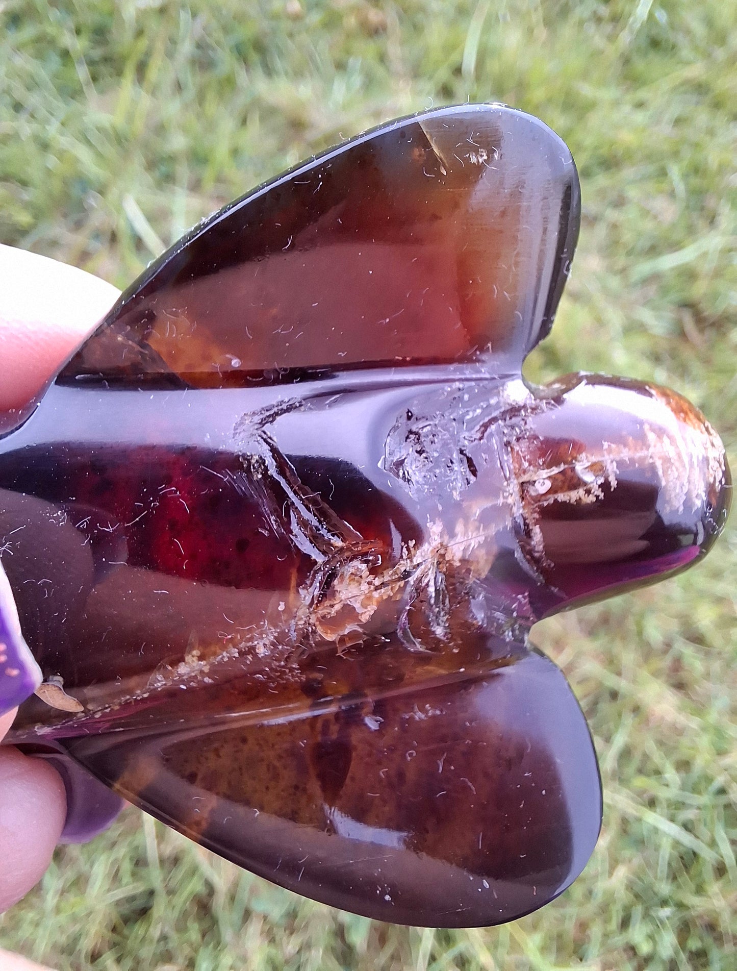 Red Amber Angel, 22.65, Carving, Fossil (Ref: AA3)
