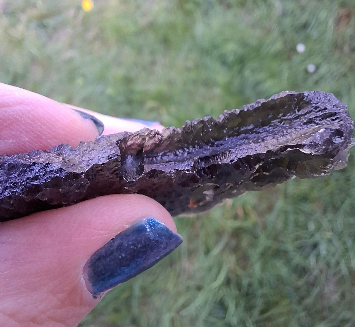 Moldavite Piece, ANGEL CHIME, CHLUM MAROUSKOVO POLE, 23.61g, Tektite (Ref: 1165)