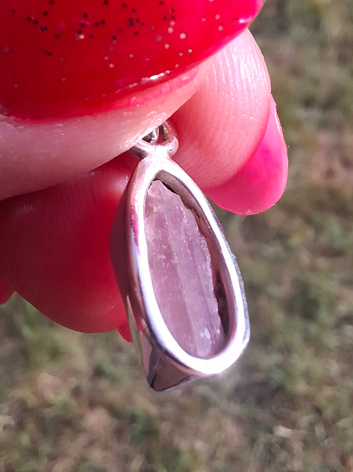 Pink Tourmaline Pendant, 925 Silver, Crystal (Ref: PT54)