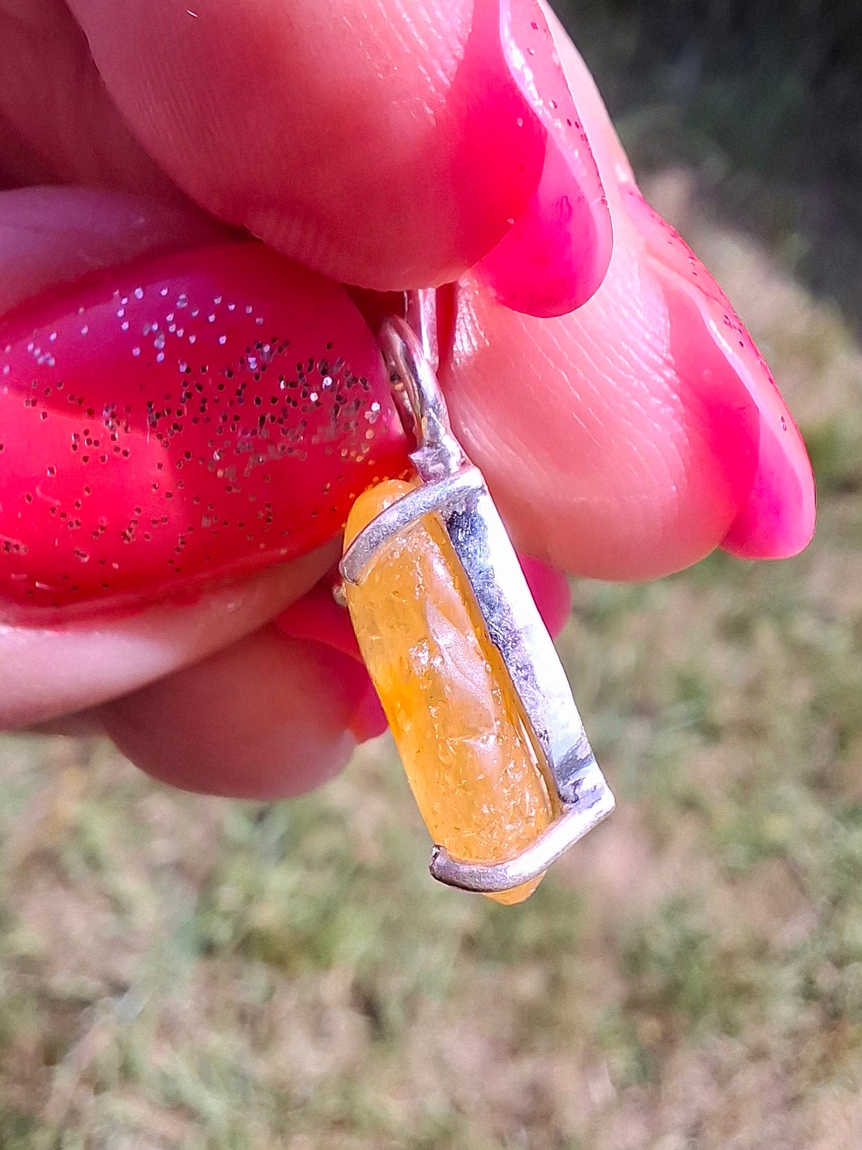 Baltic Amber Pendant, 925 Silver, Fossil (Ref: AP23)