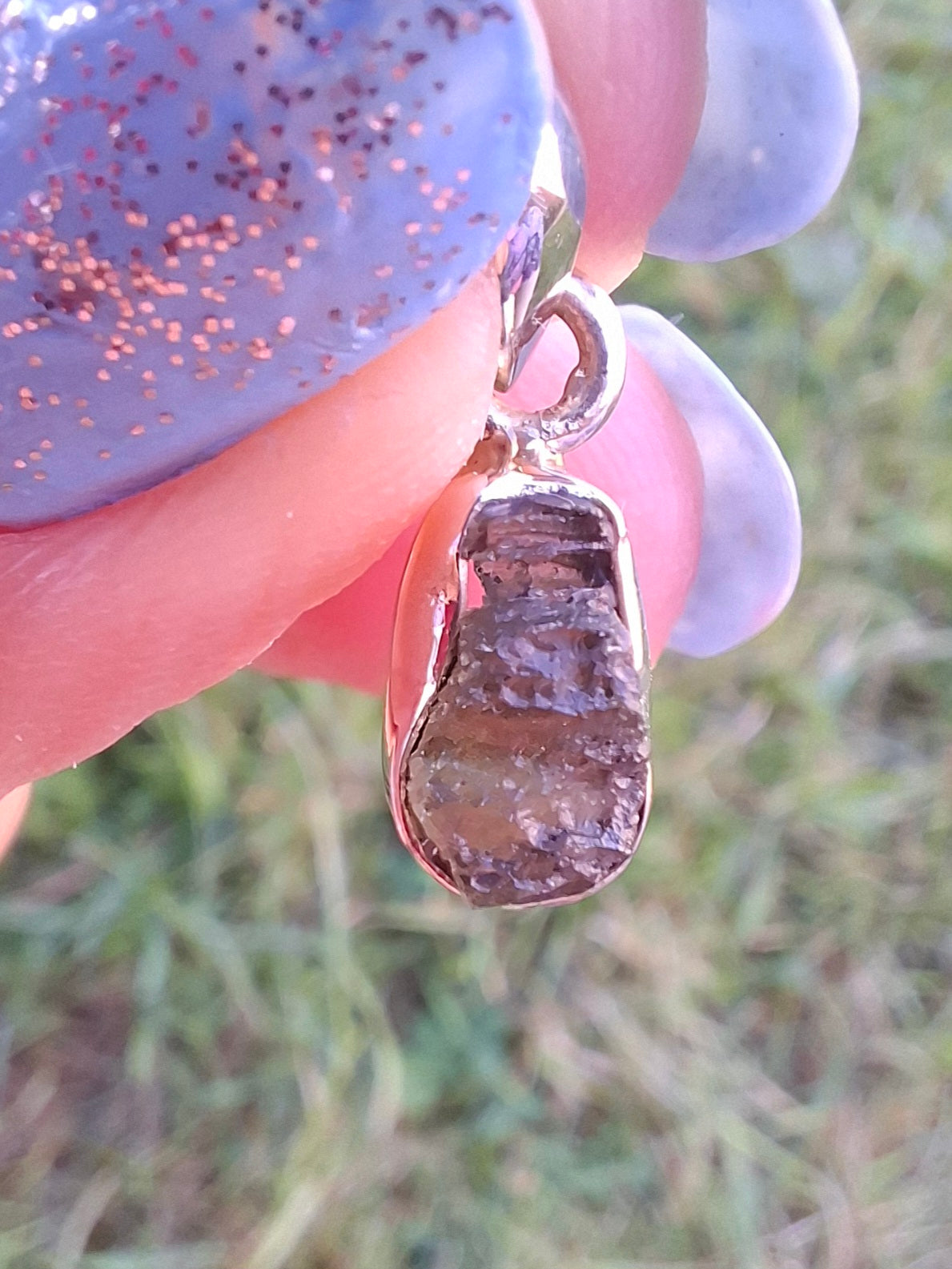 Moldavite Pendant, 925 Silver, Tektite (Ref: P89)