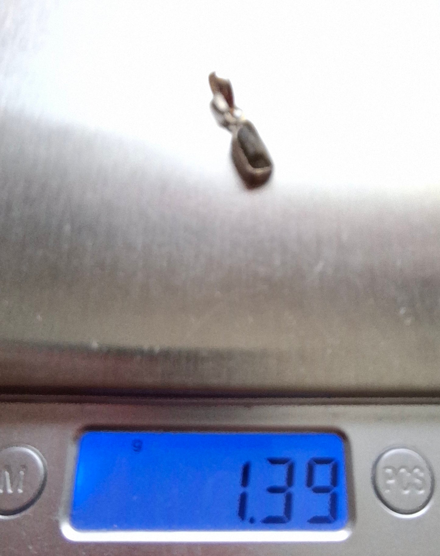 Moldavite Pendant, 925 Silver, Tektite (Ref: P91)