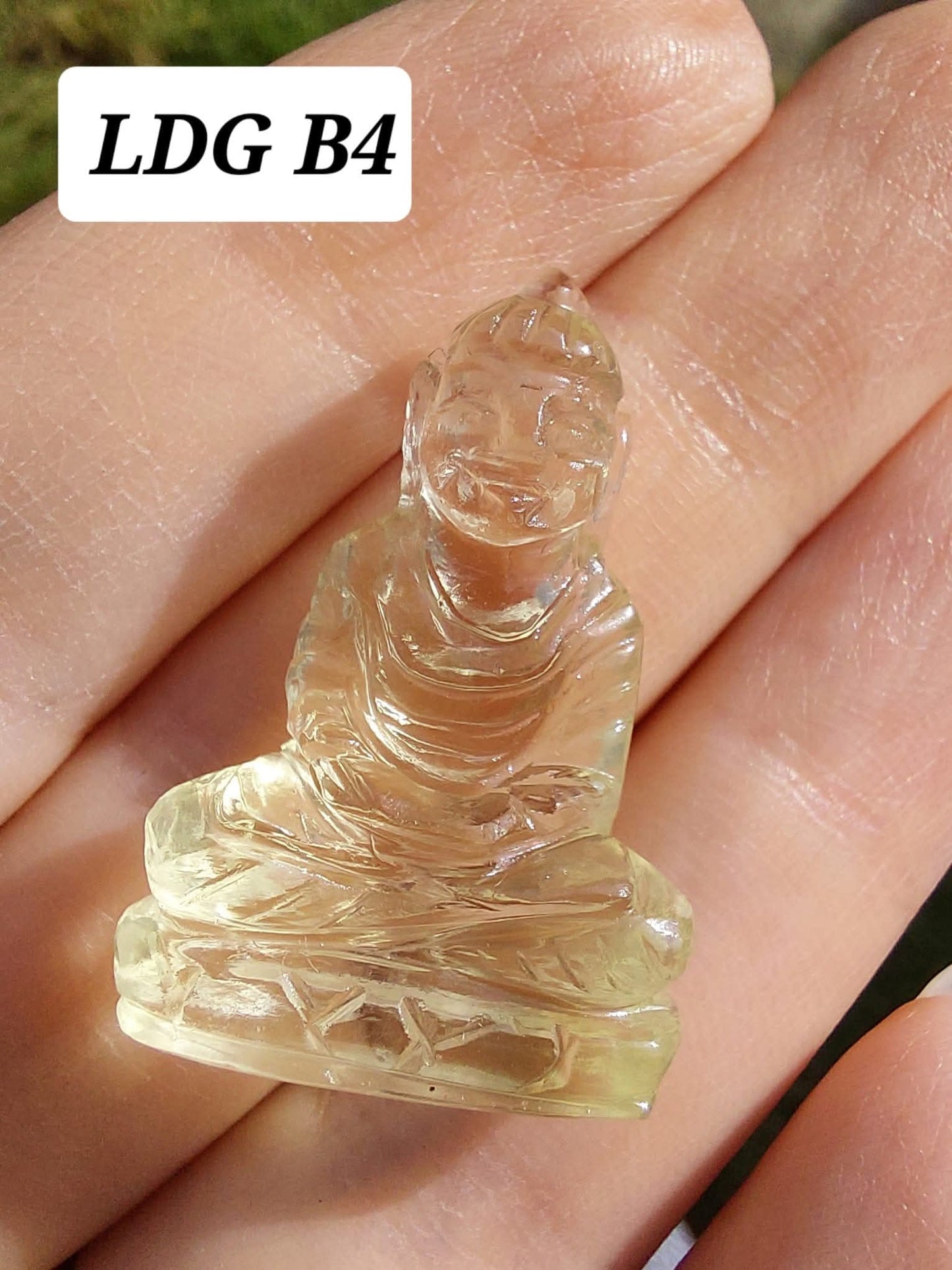 Libyan desert glass BUDDHA Carving, 4.81g, Tektite (LDG B4)