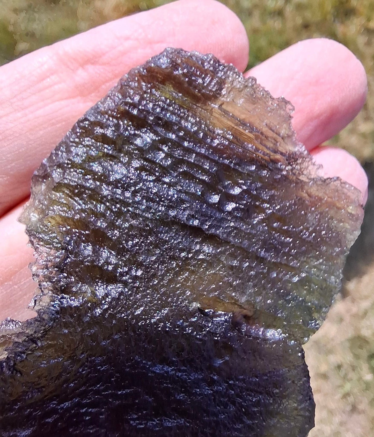 Moldavite Piece, ANGEL CHIME, CHLUM MAROUSKOVO POLE, 23.61g, Tektite (Ref: 1165)