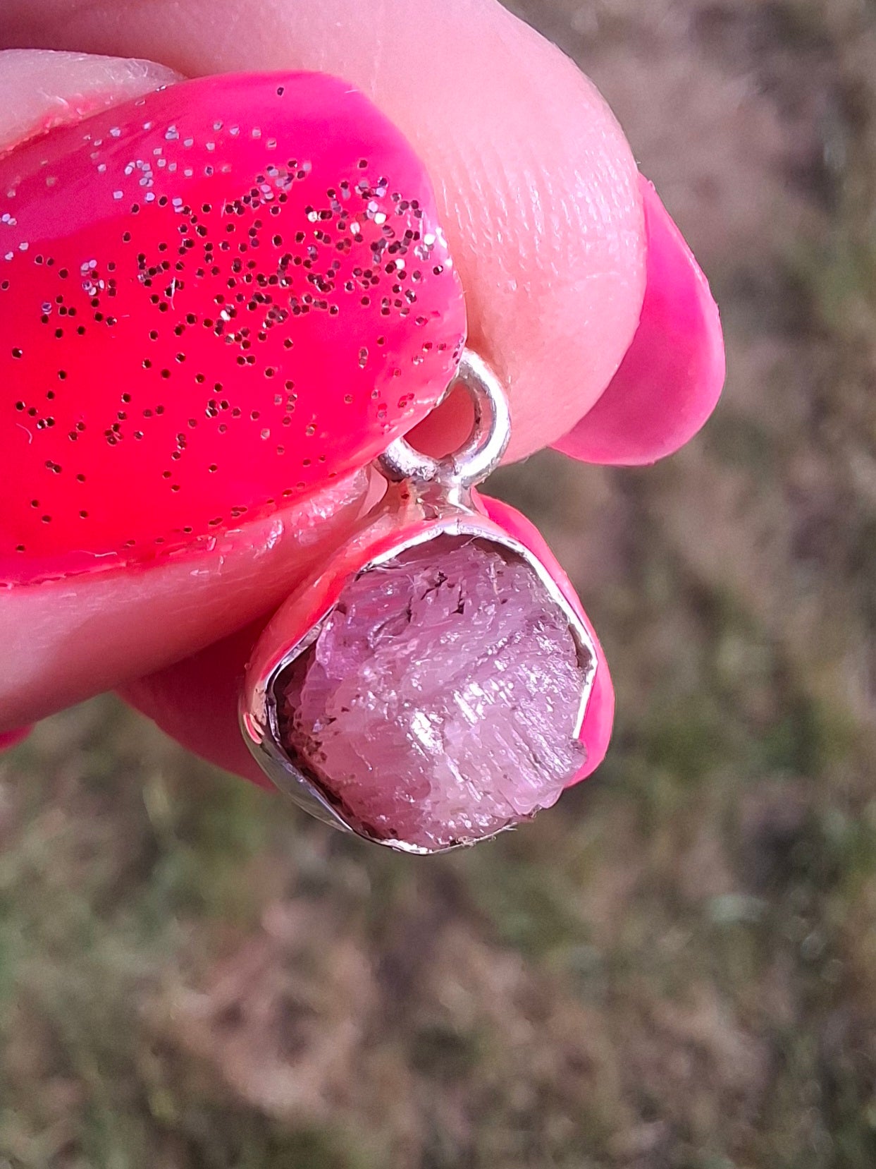 Pink Tourmaline Pendant, 925 Silver, Crystal (Ref: PT89)