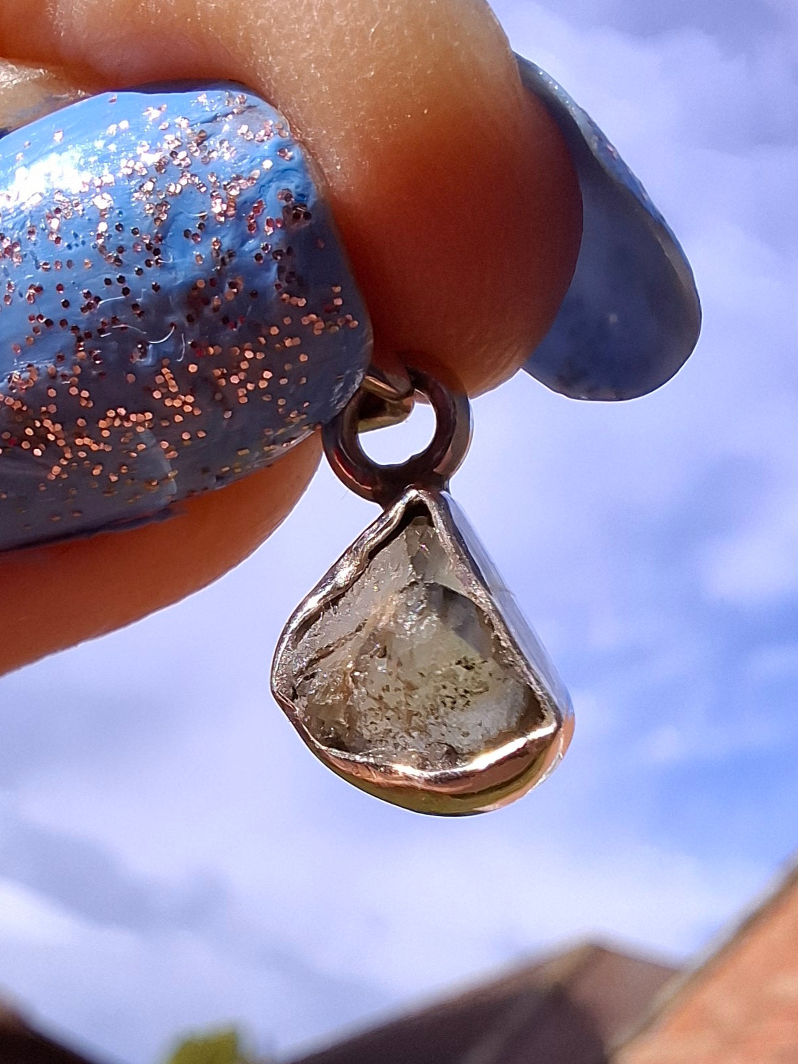 Moldavite Pendant, 925 Silver, Tektite (Ref: P38)