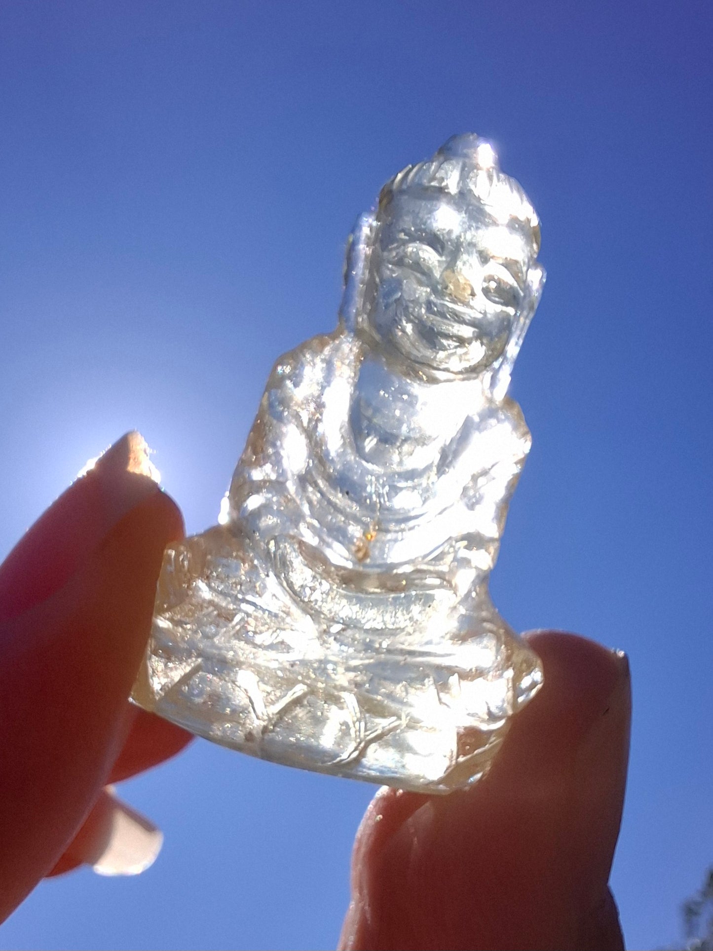 Libyan Desert Glass BUDDHA Carving, 6.80g, Tektite (Ref: LDG B3)