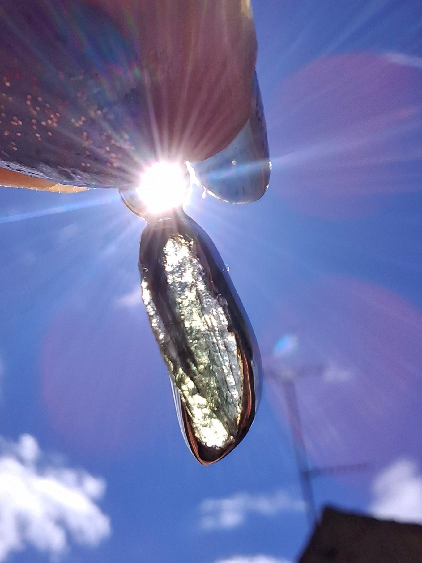 Moldavite Pendant, 925 Silver, Tektite (Ref: P82)