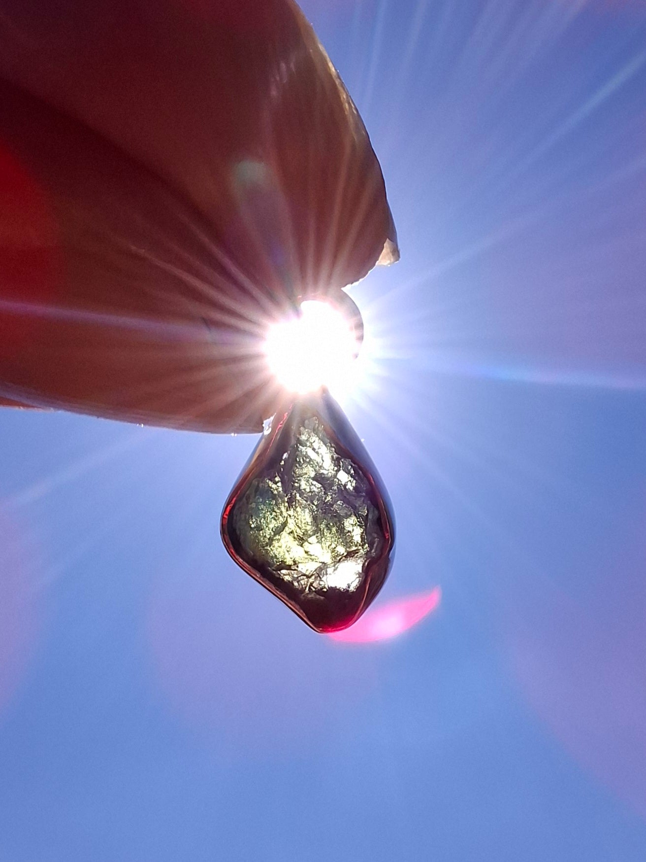 Moldavite Pendant, 925 Silver, Tektite (Ref: P45)