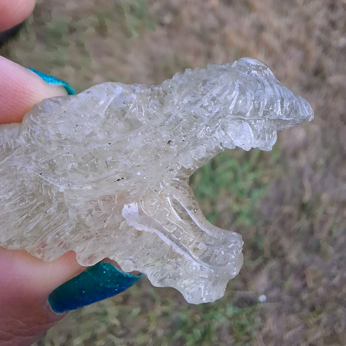 Libyan Desert Glass DRAGON HEAD carving, 22.42g, Tektite (Ref: Dragon 2)
