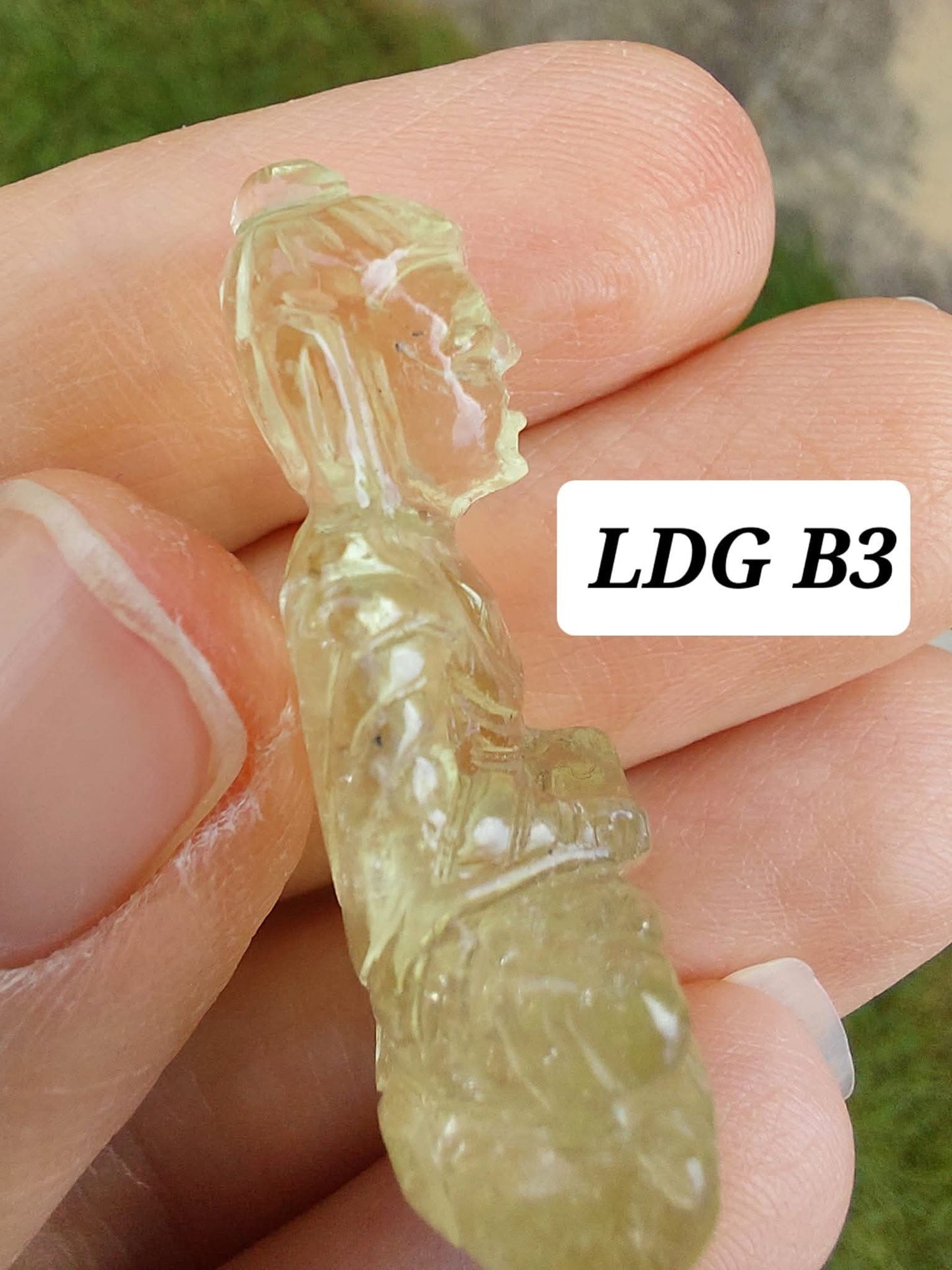 Libyan Desert Glass BUDDHA Carving, 6.80g, Tektite (Ref: LDG B3)