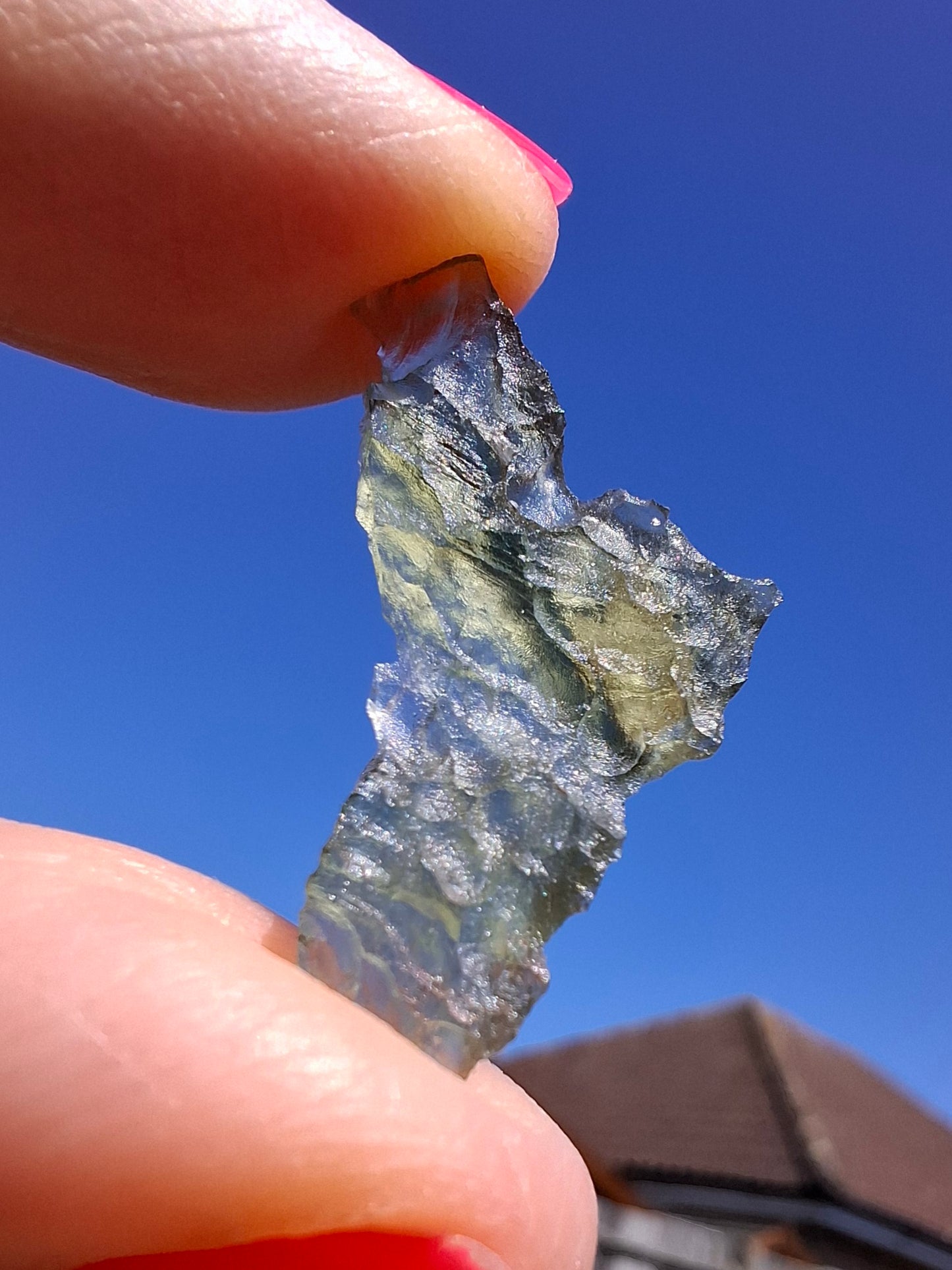 Moldavite Piece, 0.87g, Tektite (Ref: 1411)