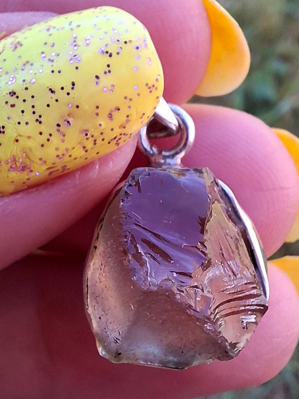 Libyan Desert Glass Pendant, 925 Silver, Tektite (Ref: LP76)