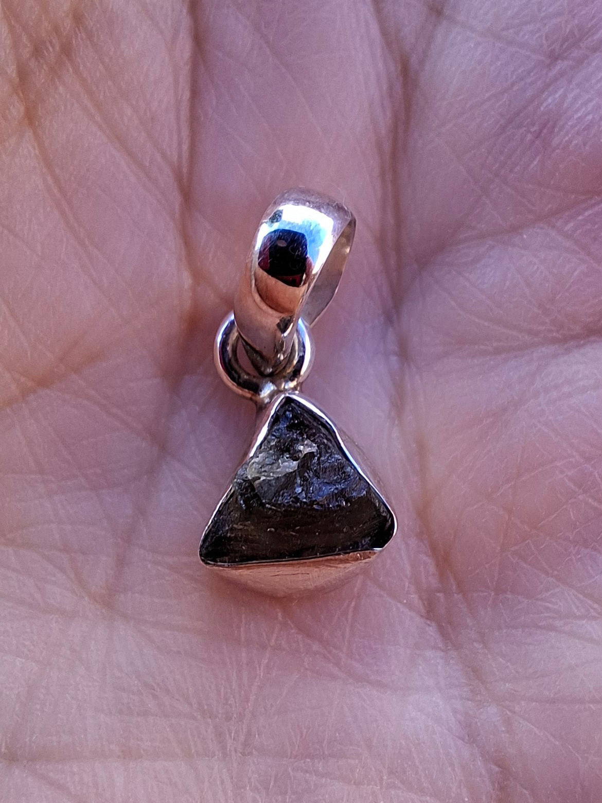 Moldavite Pendant, 925 Silver, Tektite (Ref: P83)