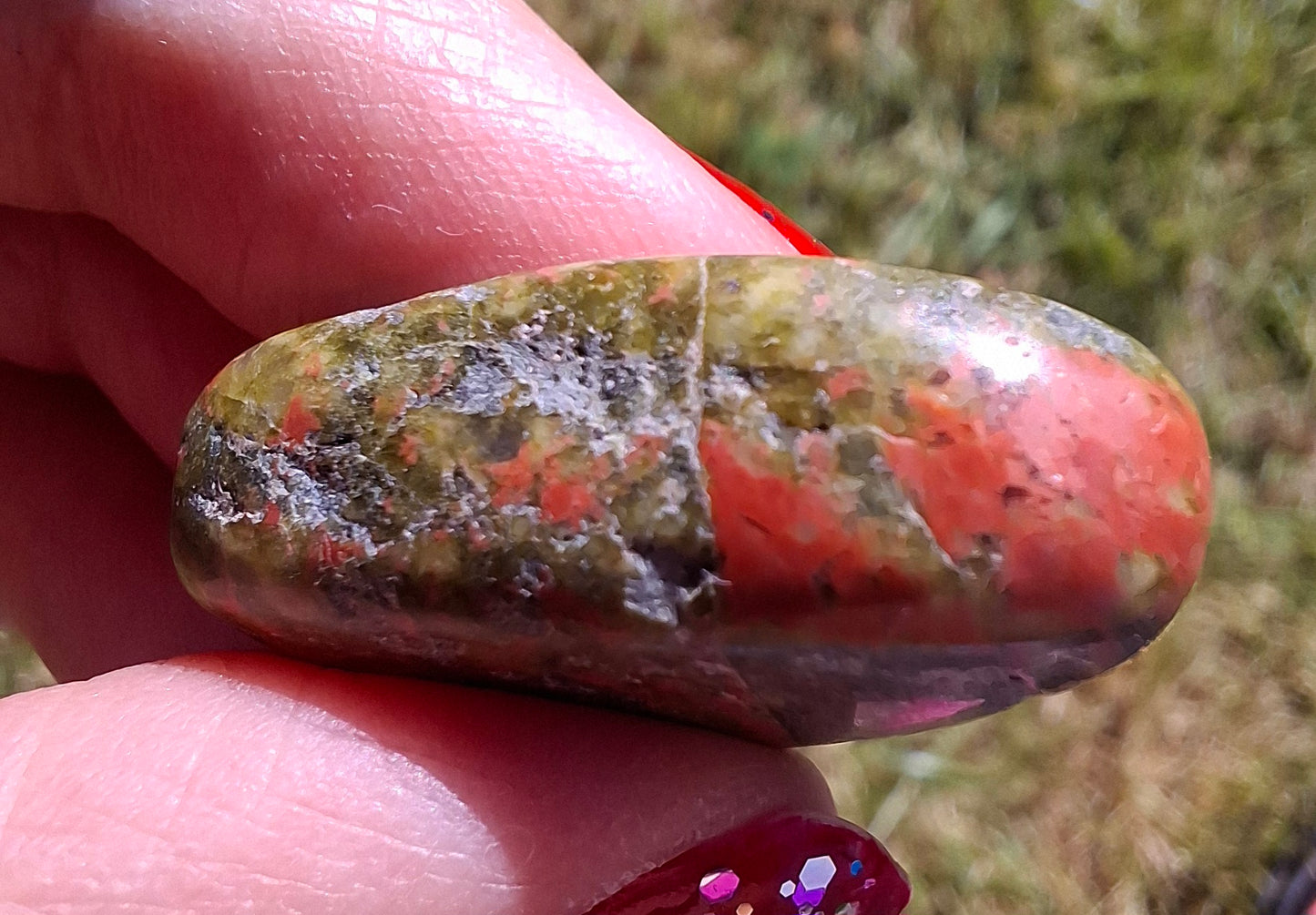 Unakite, Tumble Stone, Crystal (Ref: T180)