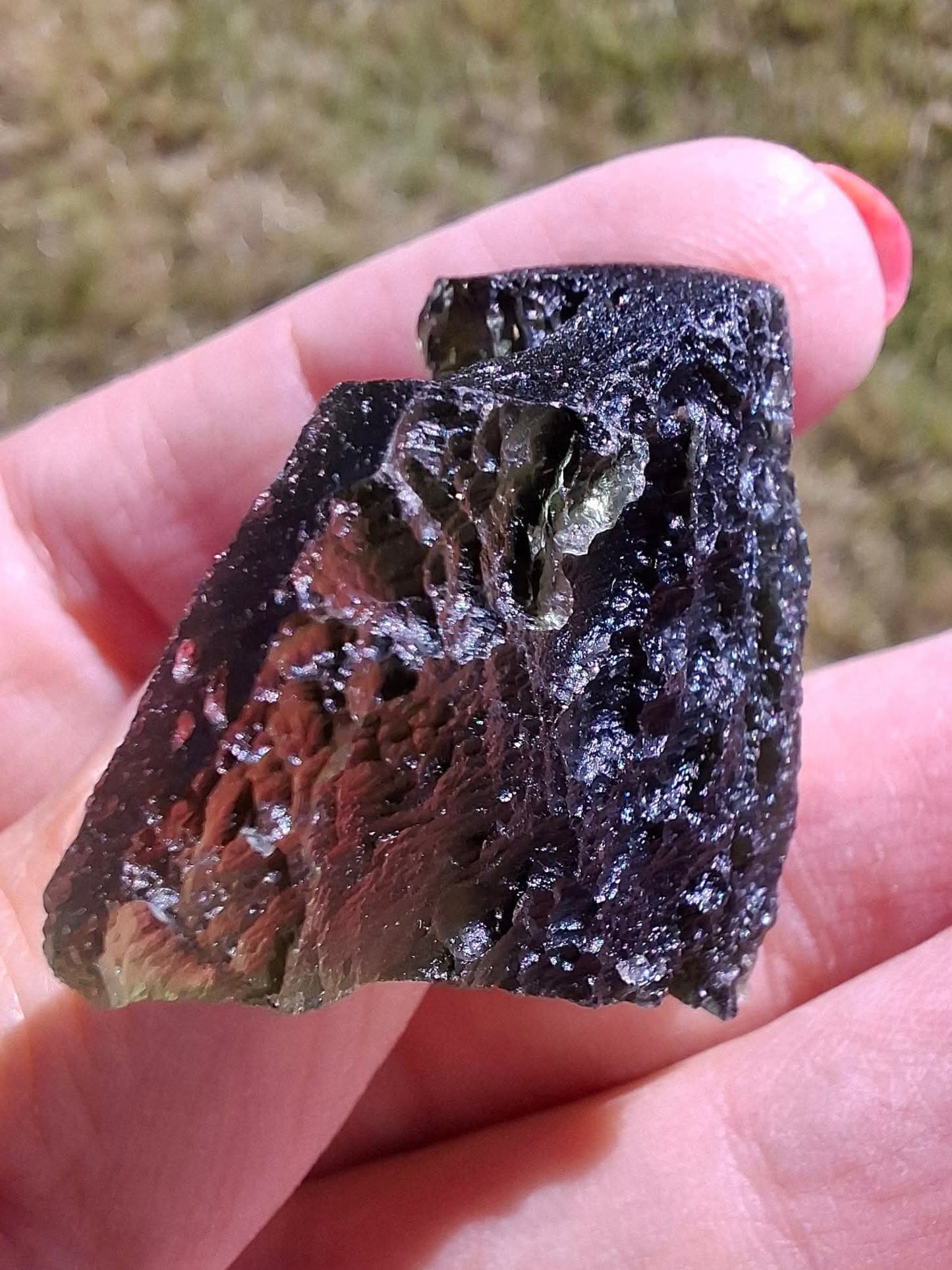 Moldavite Piece, SLAVCE, 13.52g, Tektite (Ref: 1178)