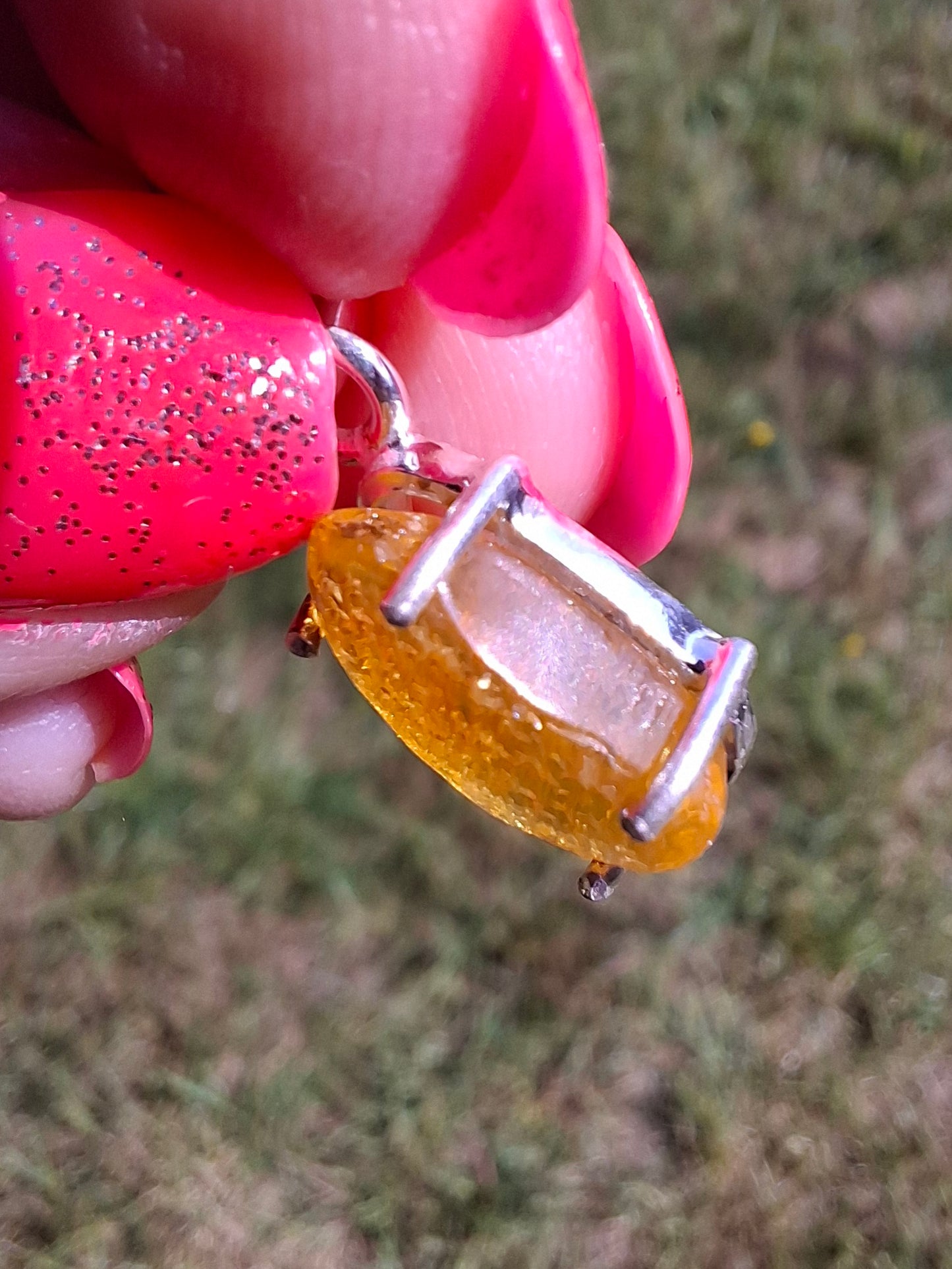 Baltic Amber Pendant, 925 Silver, Fossil (Ref: AP22)