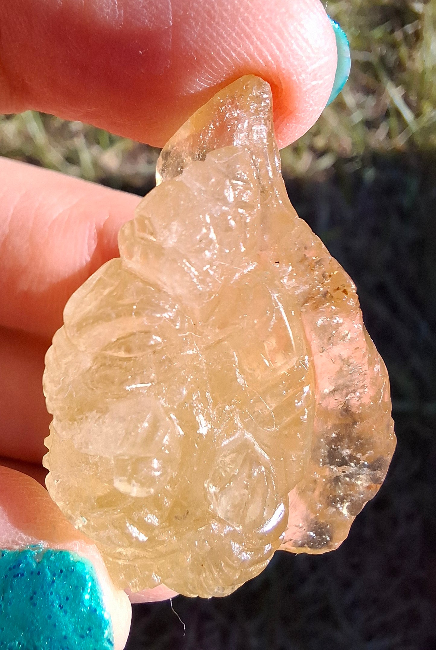 Libyan Desert Glass GANESHA carving, 18.39g, Tektite (Ref: Ganesha3)
