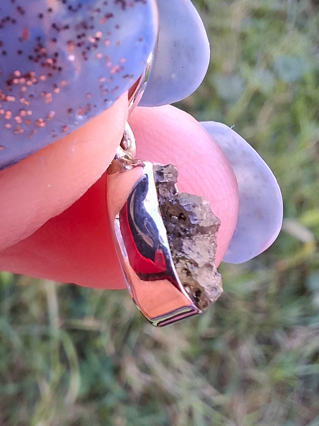 Moldavite Pendant, 925 Silver, Tektite (Ref: P89)