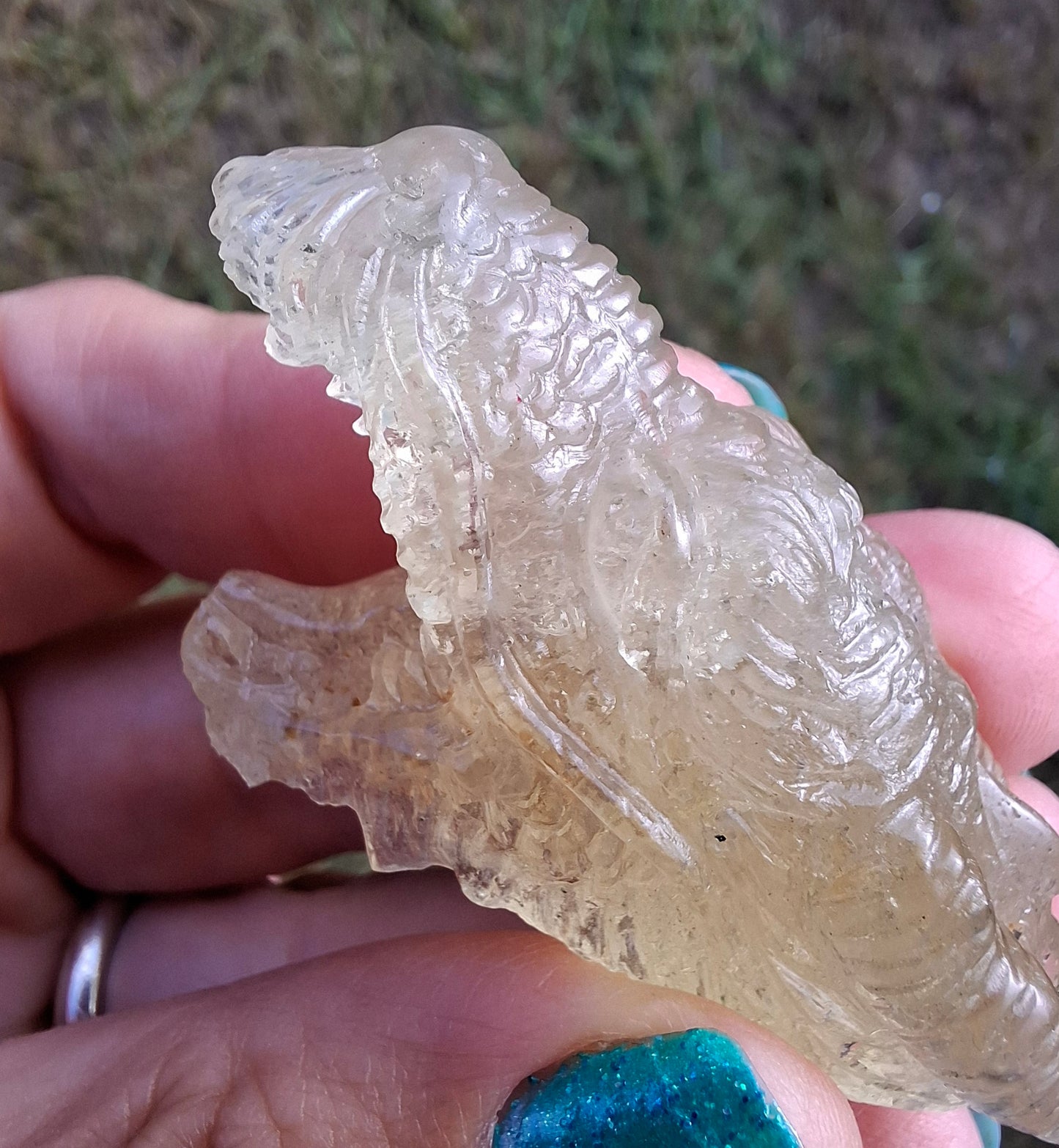Libyan Desert Glass DRAGON HEAD carving, 22.42g, Tektite (Ref: Dragon 2)