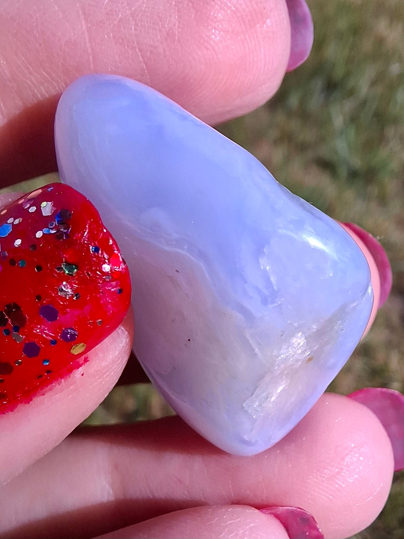 Blue Lace Agate, Tumble Stone, Crystal (Ref: T139)