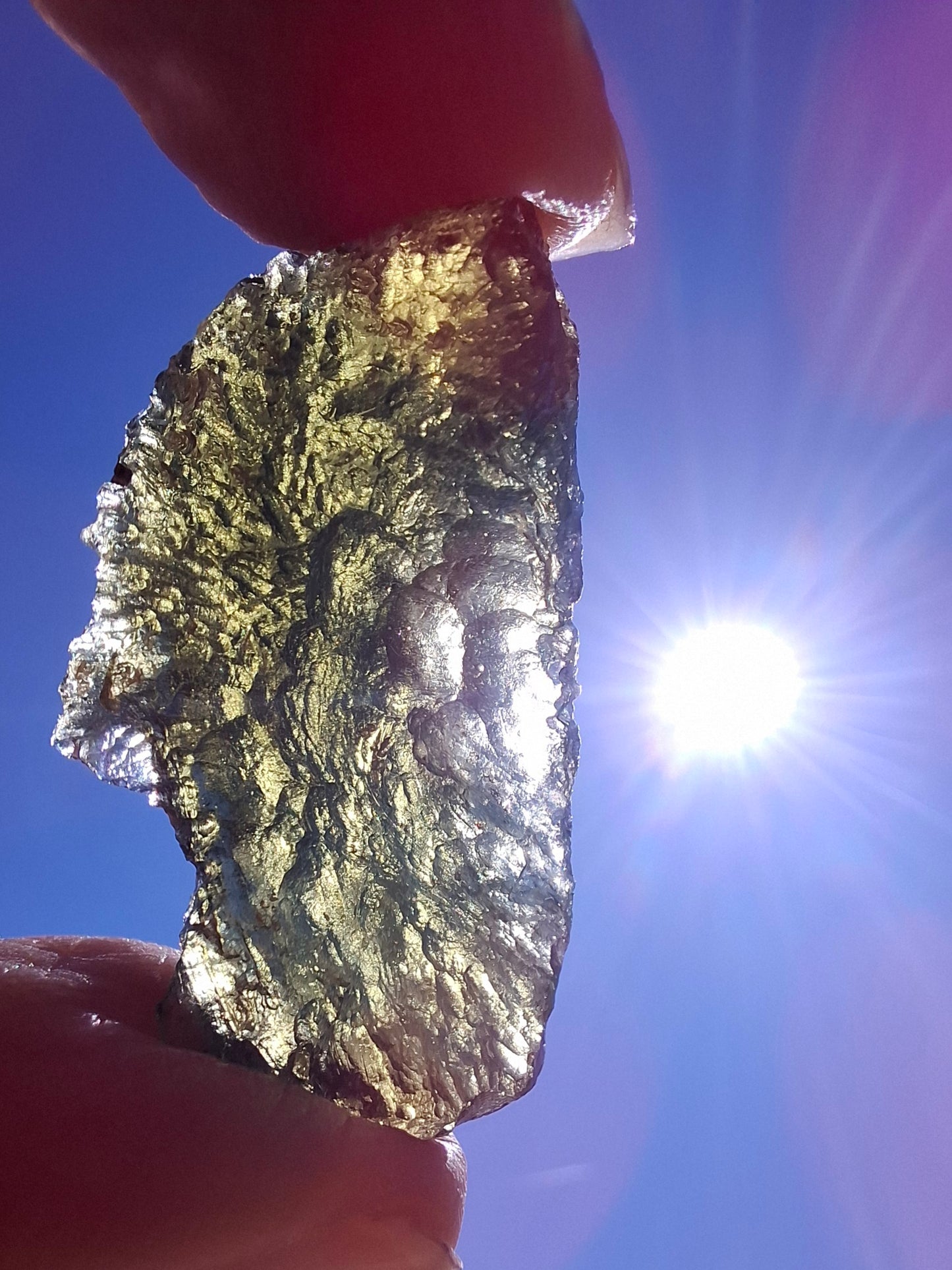 Moldavite Piece, CHLUM, 7.54g, Tektite (Ref: 1048)