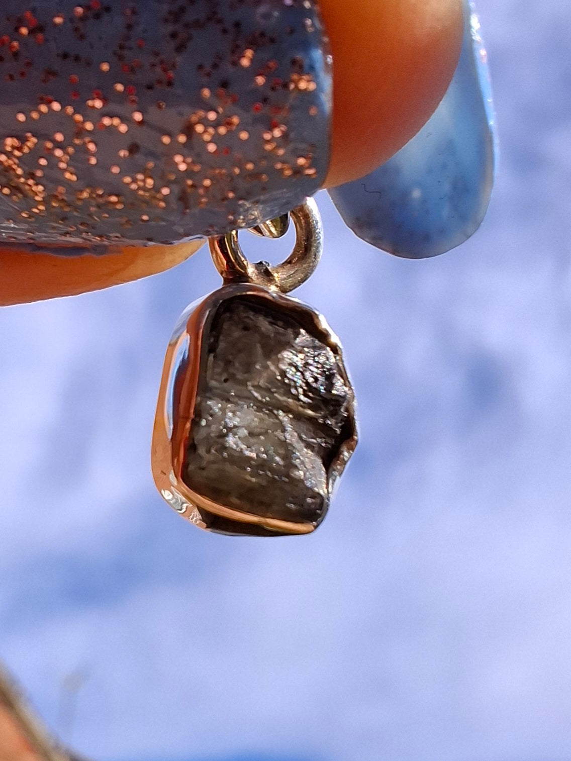 Moldavite Pendant, 925 Silver, Tektite (Ref: P44)