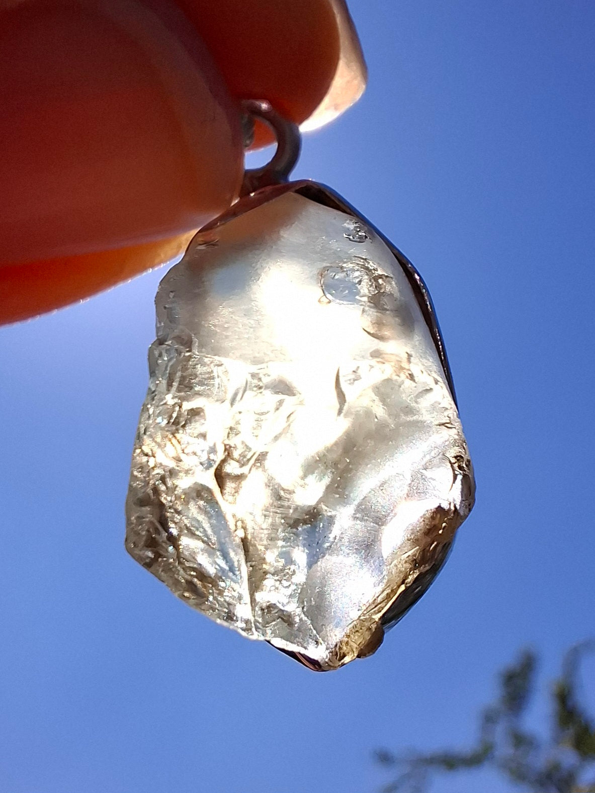 Libyan Desert Glass Pendant, 925 Silver, Tektite (Ref: LP112)