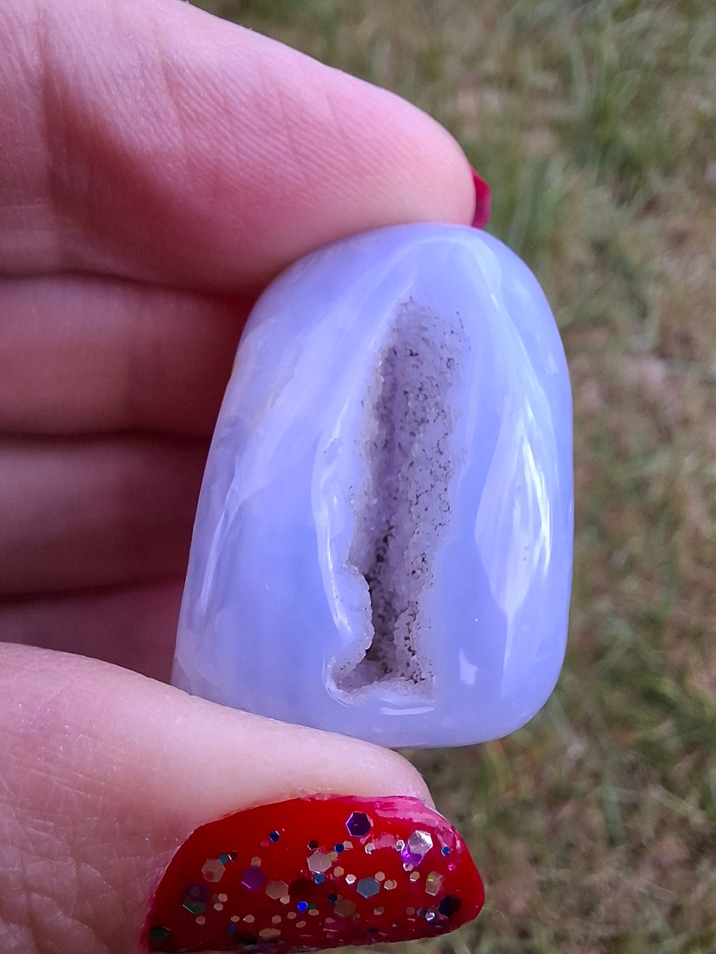 Blue Lace Agate, Tumble Stone, Crystal (Ref: T138)