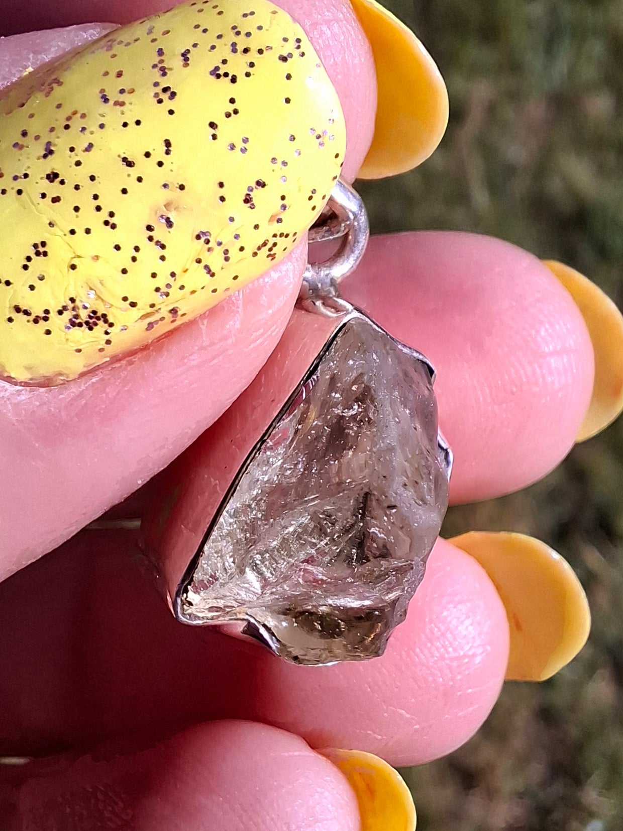 Libyan Desert Glass Pendant, 925 Silver, Tektite (LP103)