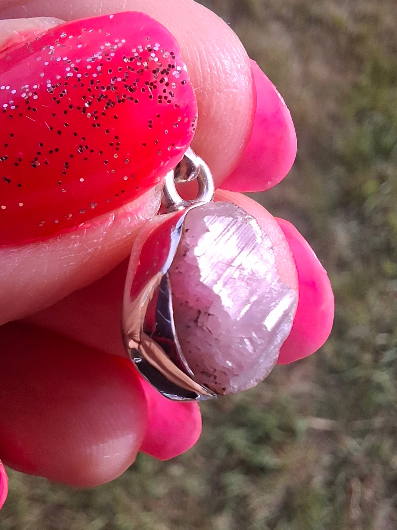 Pink Tourmaline Pendant, 925 Silver, Crystal (Ref: PT71)
