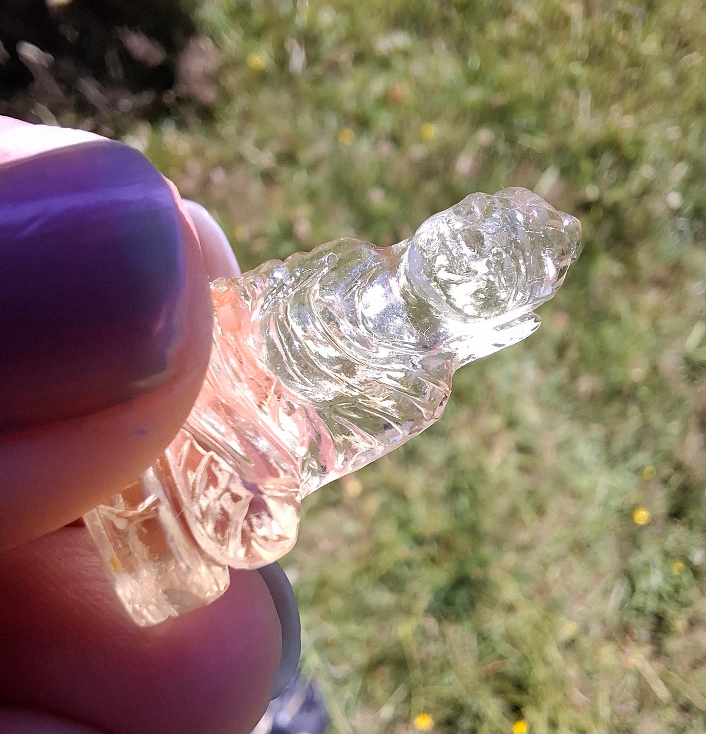Libyan desert glass BUDDHA Carving, 4.81g, Tektite (LDG B4)