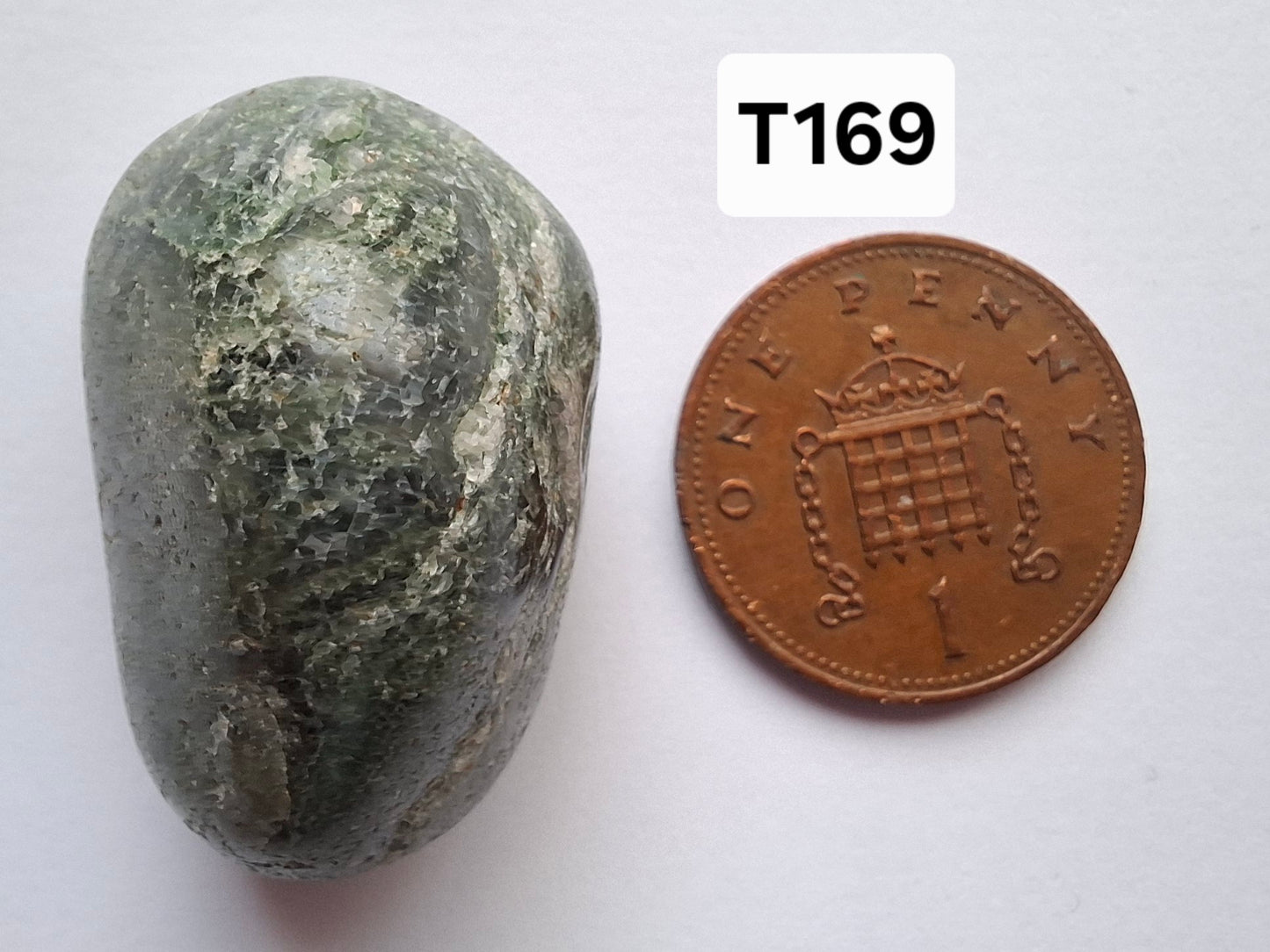 Green Moss Agate, Tumble Stone, Crystal (Ref: T169)